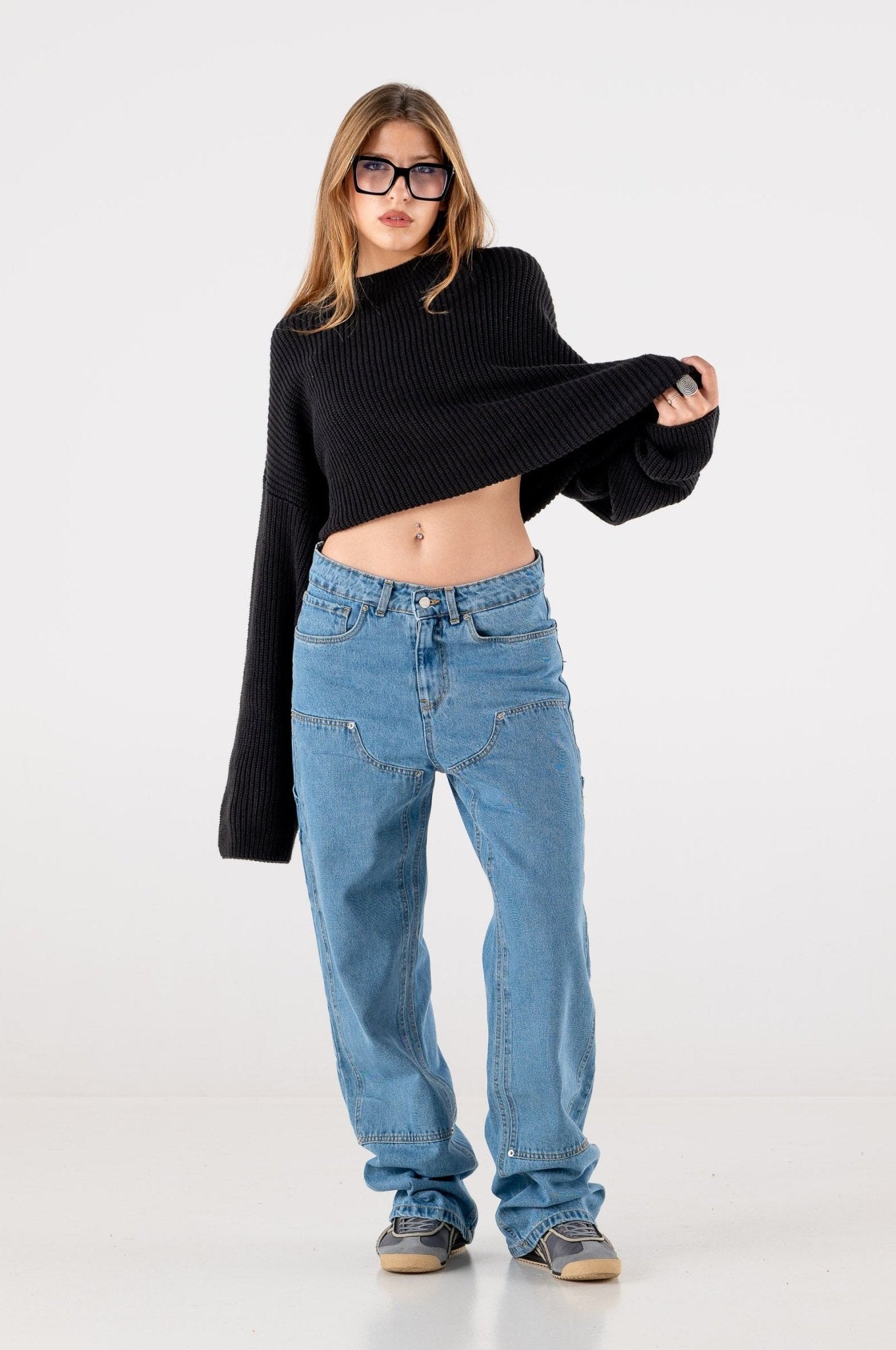 Carpenter Denim Pants “DE LA RUE À LA RUE” Light Blue - BASEDODICI®