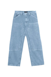 Carpenter Denim Pants “DE LA RUE À LA RUE” Light Blue - BASEDODICI®