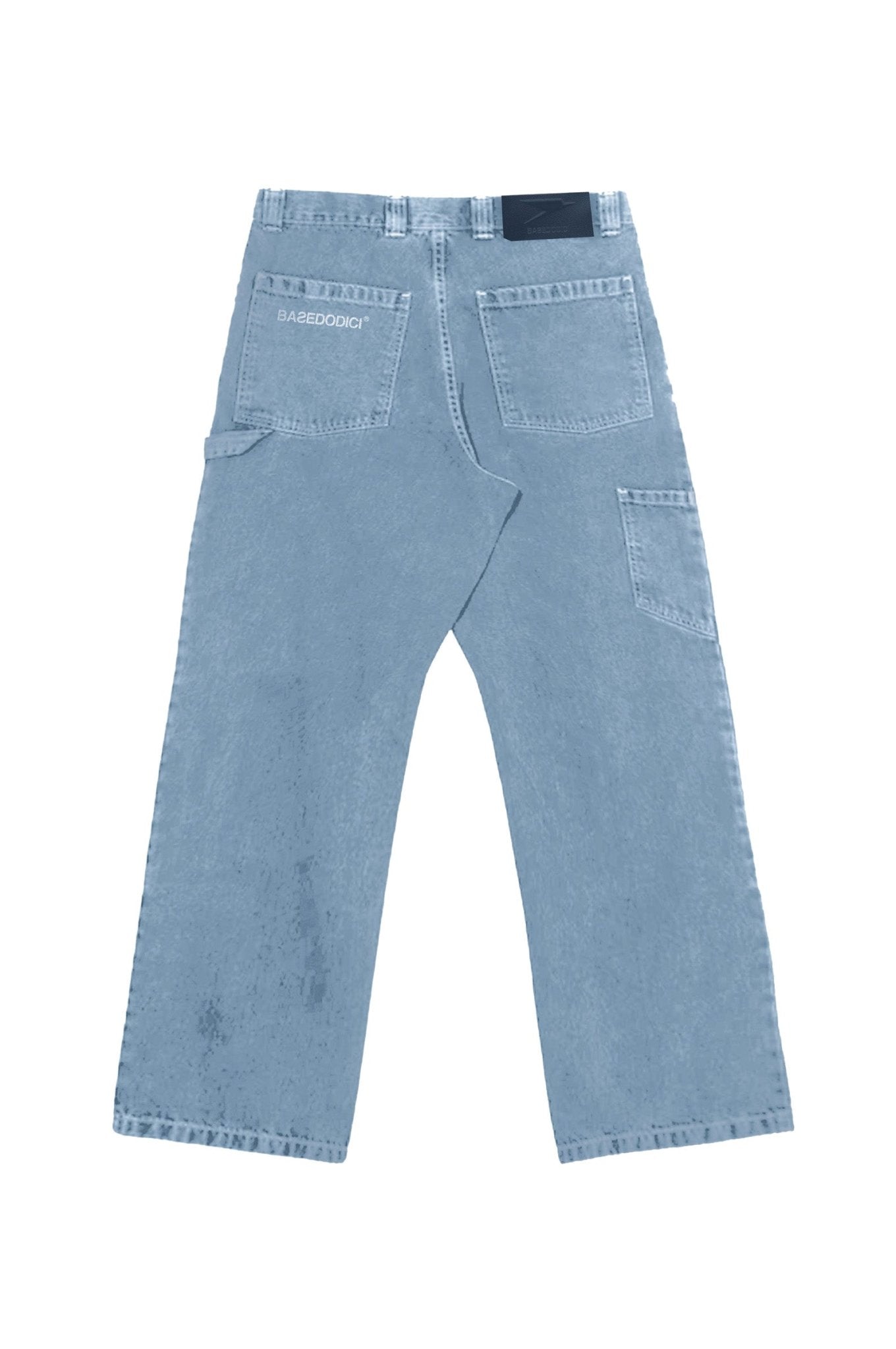 Carpenter Denim Pants “DE LA RUE À LA RUE” Light Blue - BASEDODICI®