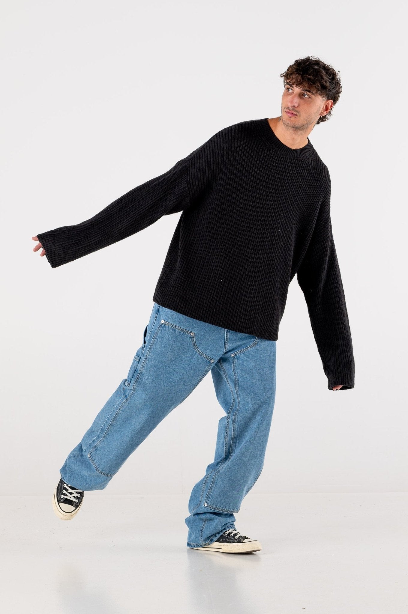 Carpenter Denim Pants “DE LA RUE À LA RUE” Light Blue - BASEDODICI®