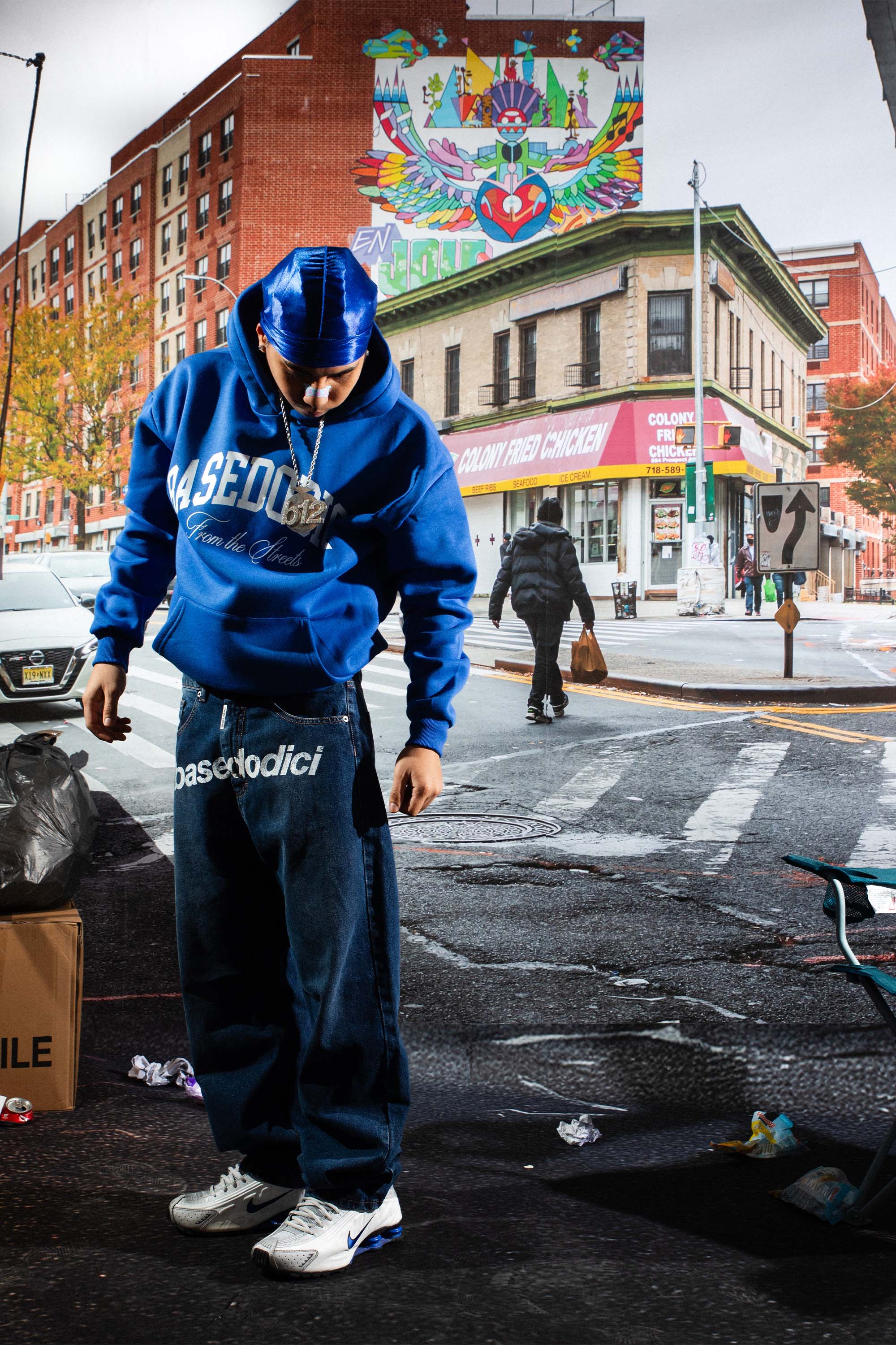 Hoodie “COMFY” ArcLogo Blue