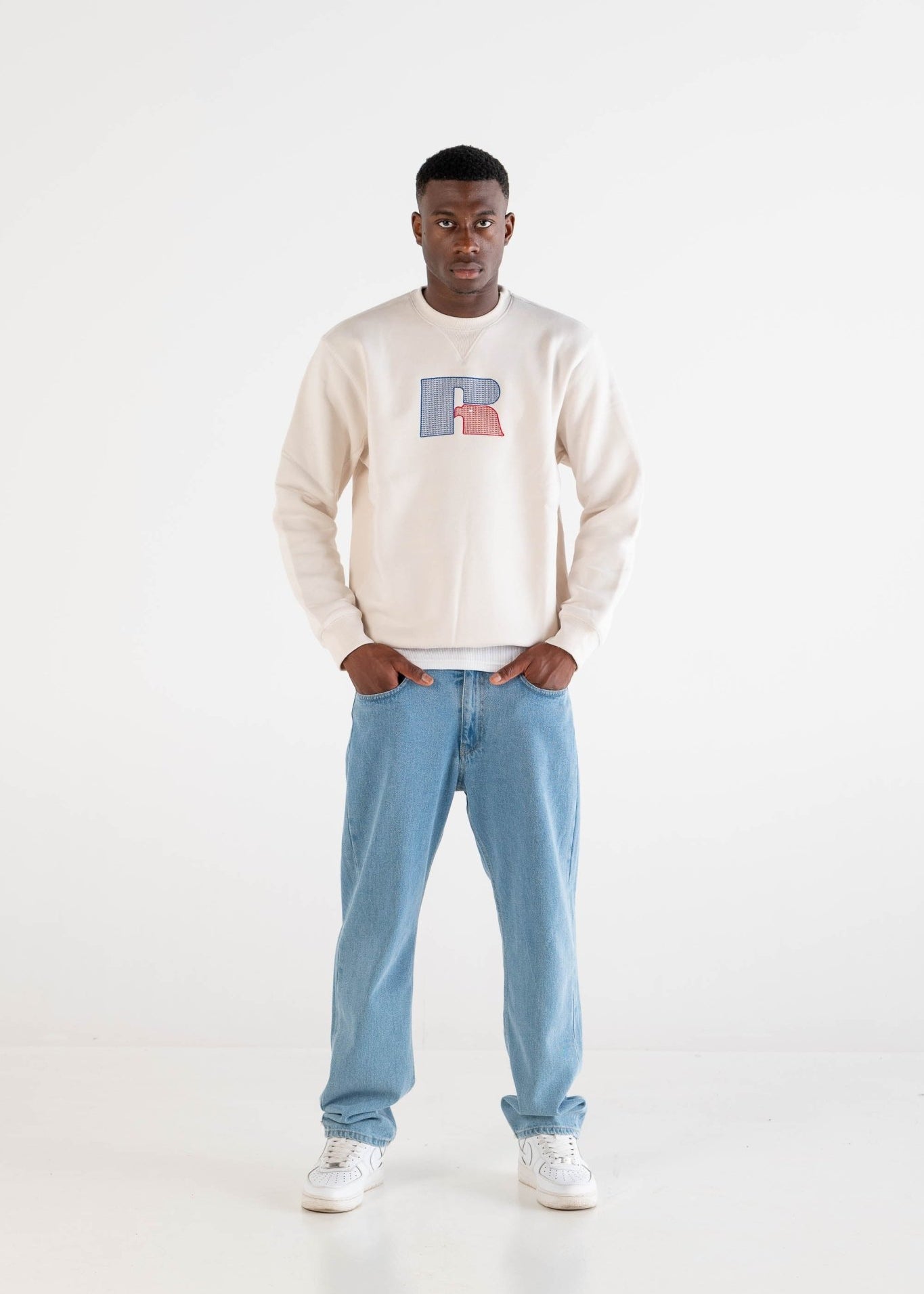 Crewneck “RUSSELLxBASEDODICI" Hometown Cream - BASEDODICI®