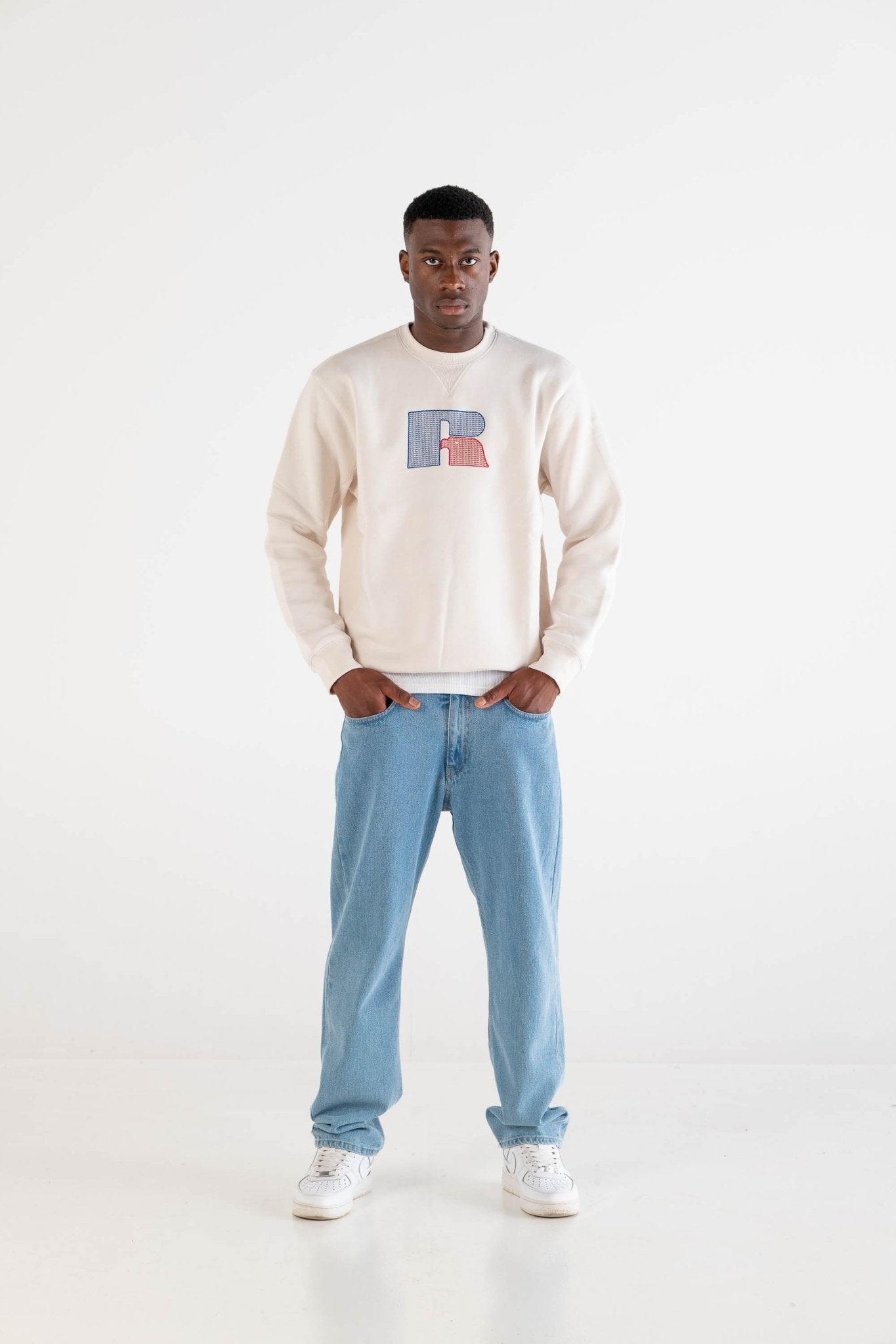 Crewneck “RUSSELLxBASEDODICI" Hometown Cream - BASEDODICI®