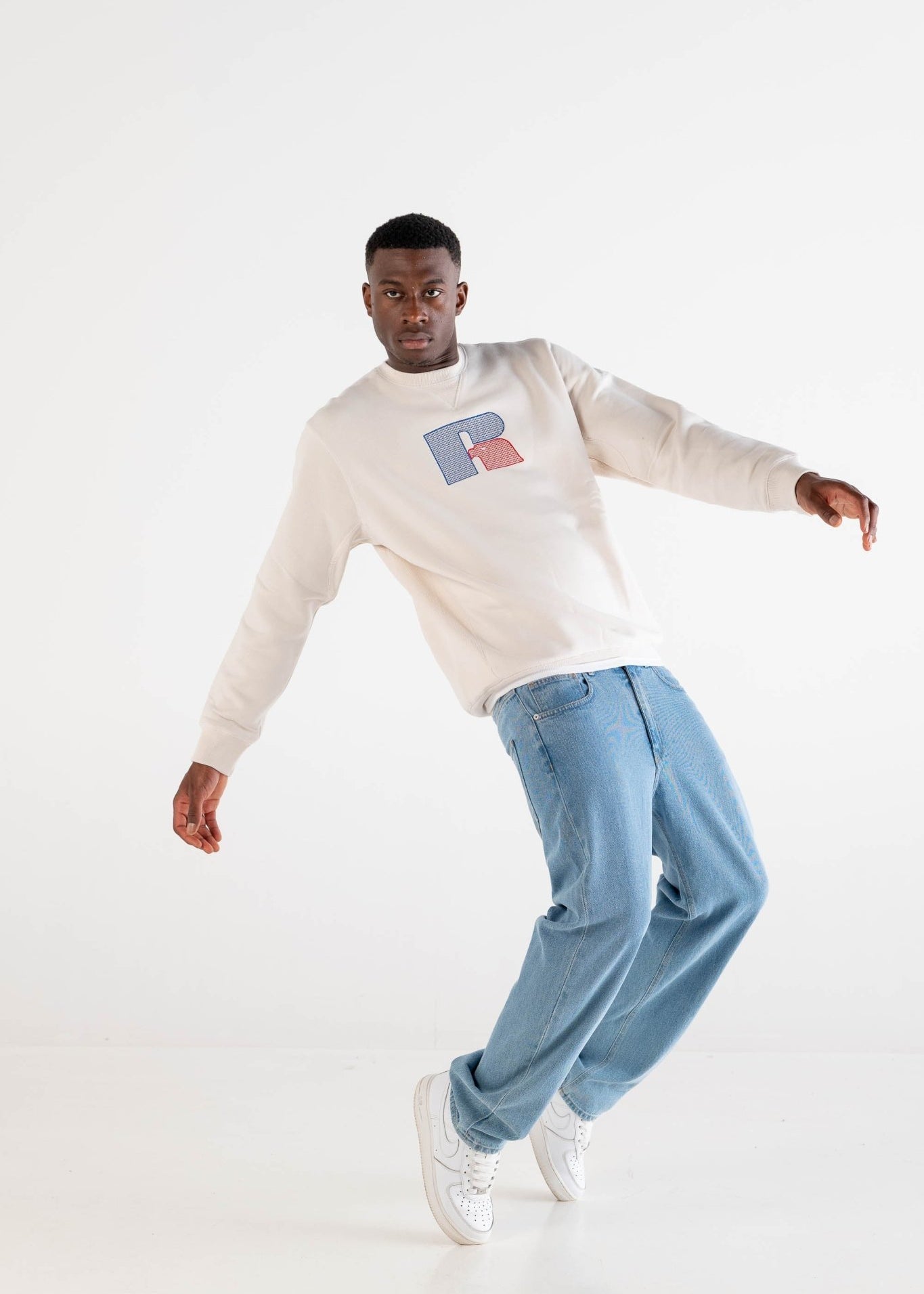 Crewneck “RUSSELLxBASEDODICI" Hometown Cream - BASEDODICI®