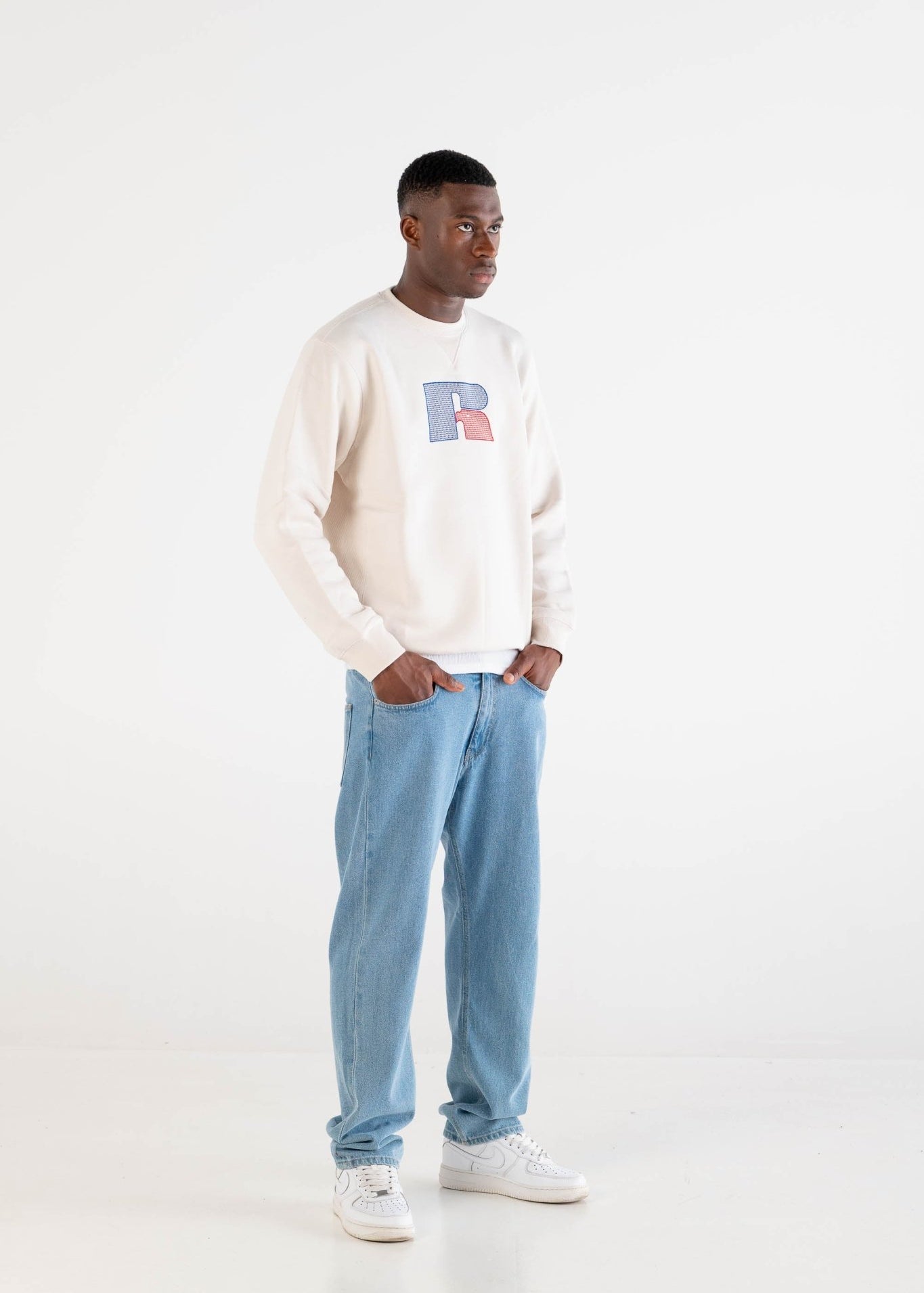 Crewneck “RUSSELLxBASEDODICI" Hometown Cream - BASEDODICI®