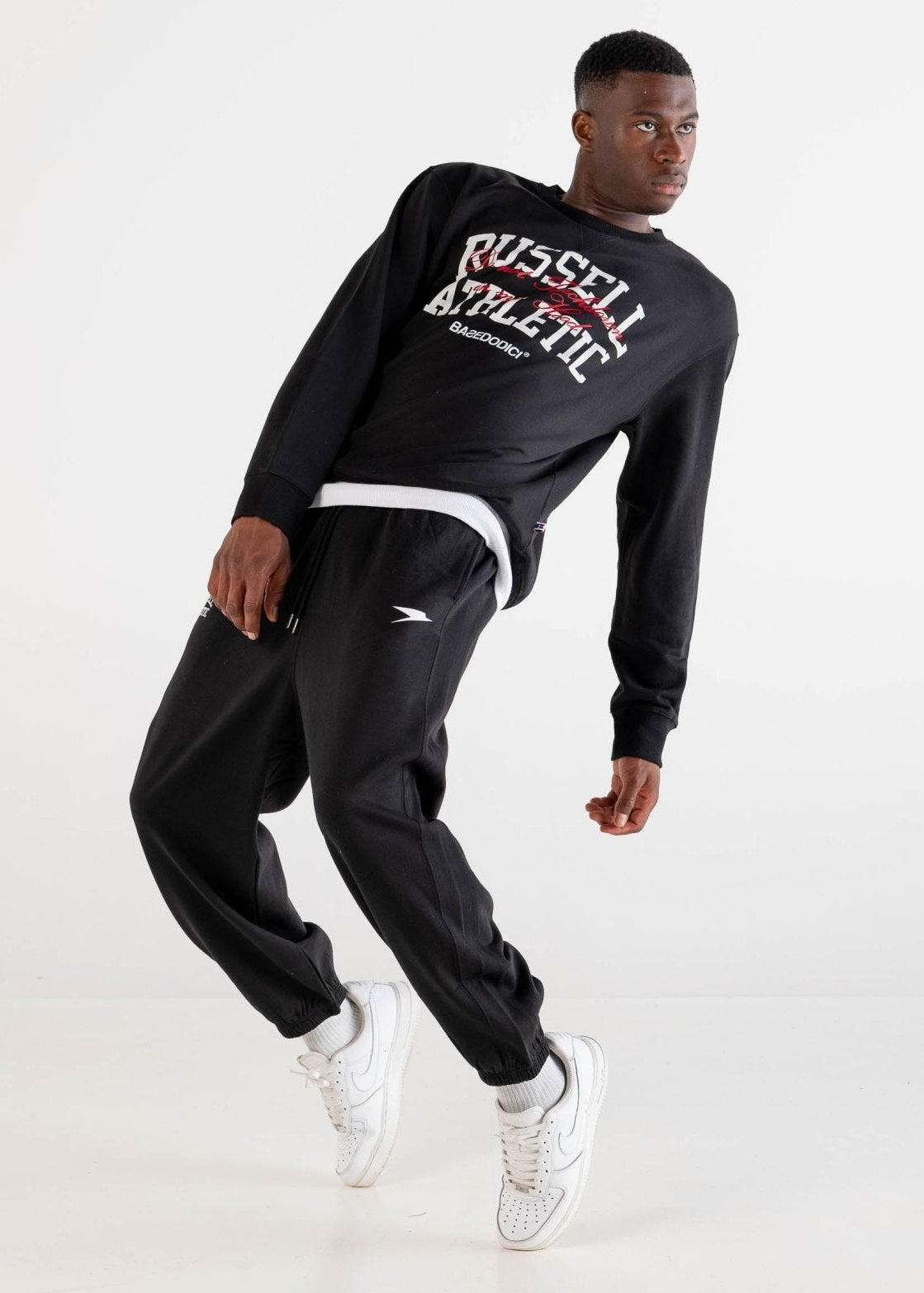 Crewneck “RUSSELLxBASEDODICI" Touchdown Black - BASEDODICI®