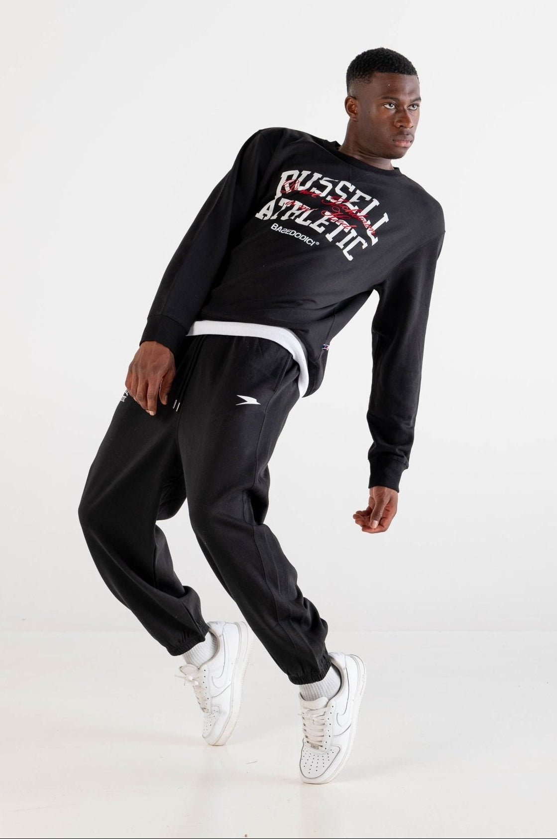Crewneck “RUSSELLxBASEDODICI" Touchdown Black - BASEDODICI®