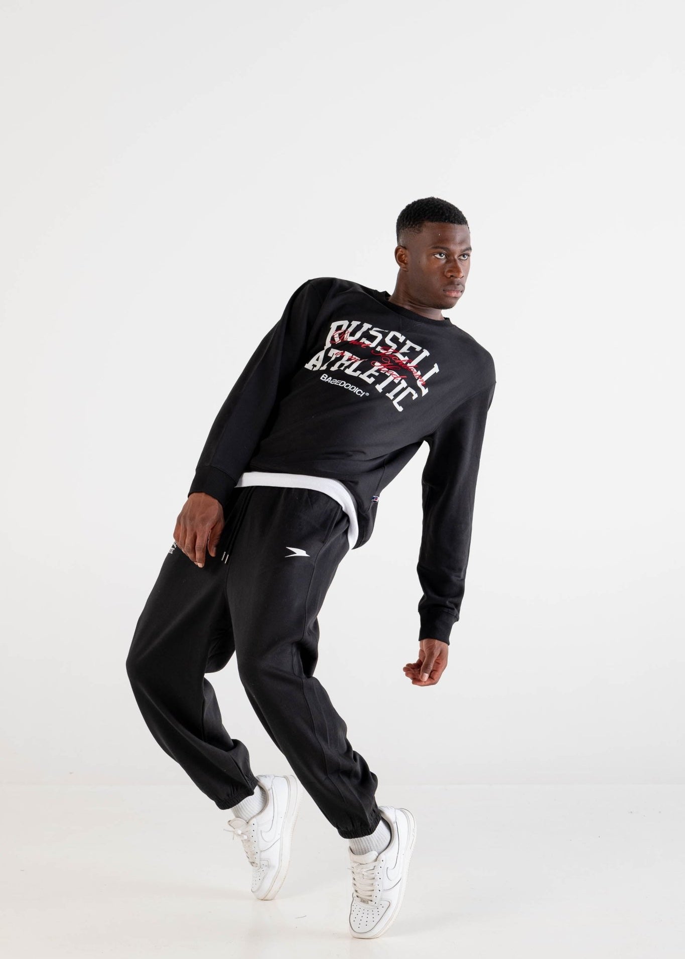 Crewneck “RUSSELLxBASEDODICI" Touchdown Black - BASEDODICI®