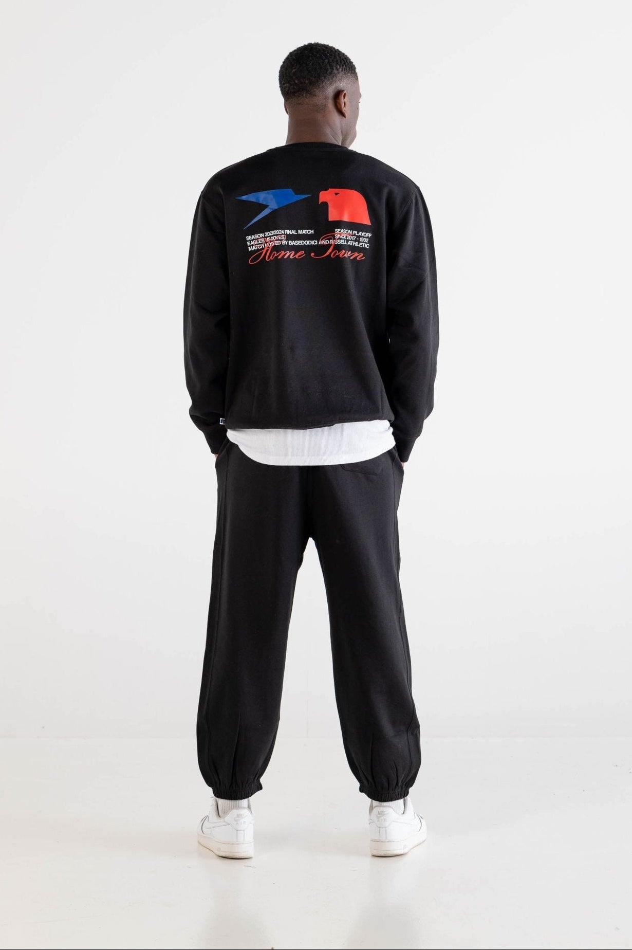Crewneck “RUSSELLxBASEDODICI" Touchdown Black - BASEDODICI®