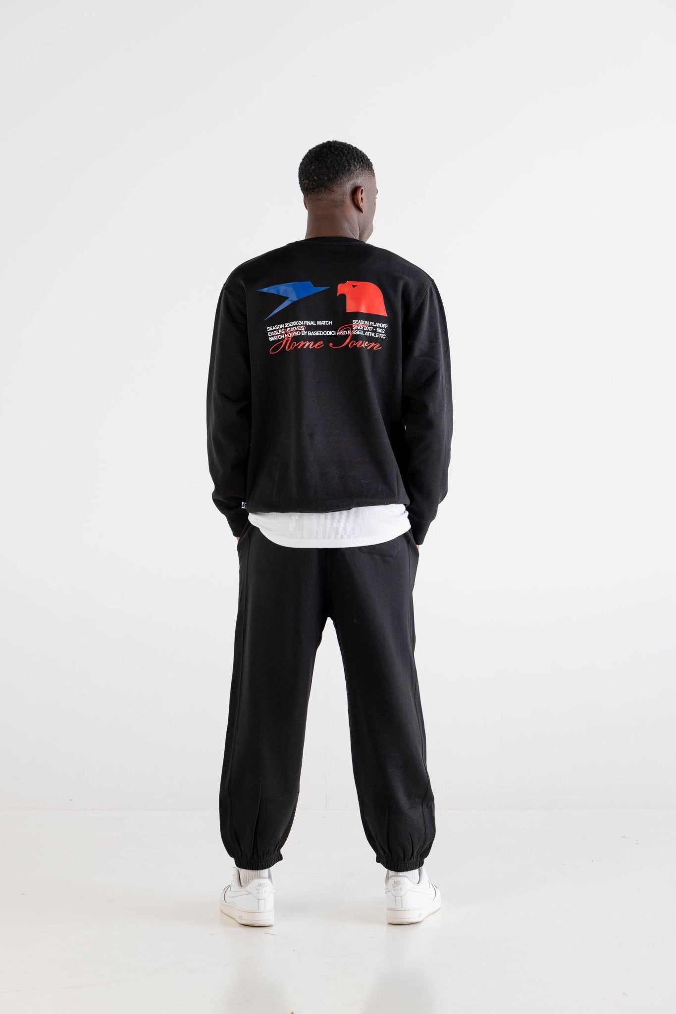 Crewneck “RUSSELLxBASEDODICI" Touchdown Black - BASEDODICI®