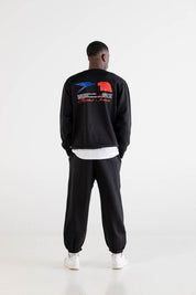 Crewneck “RUSSELLxBASEDODICI" Touchdown Black - BASEDODICI®