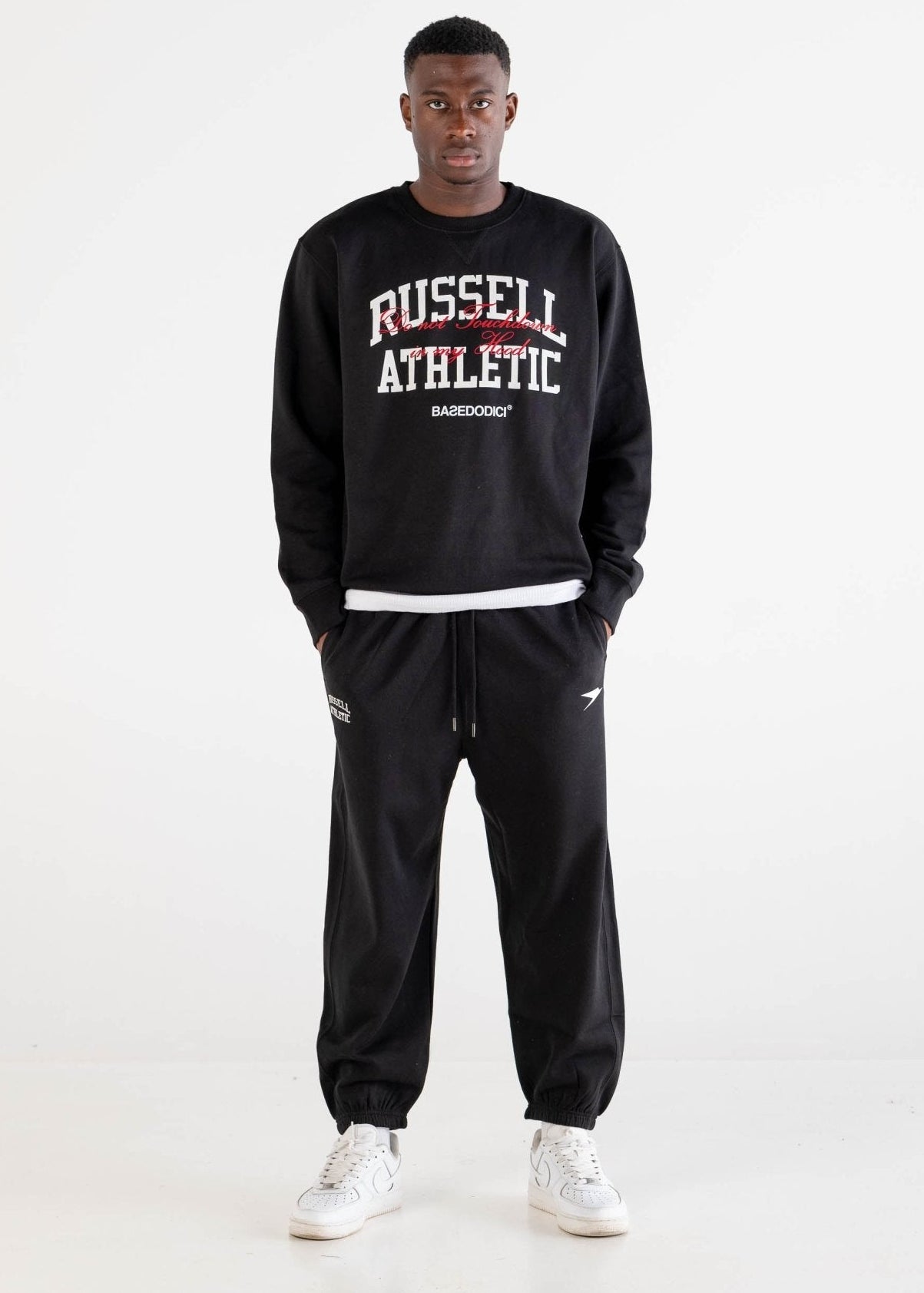 Crewneck “RUSSELLxBASEDODICI" Touchdown Black - BASEDODICI®