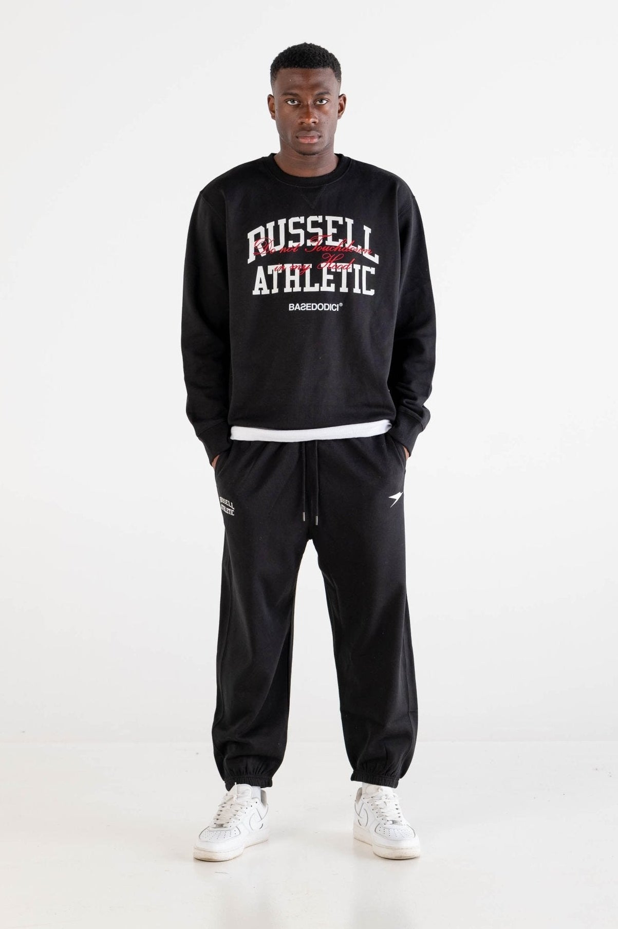 Crewneck “RUSSELLxBASEDODICI" Touchdown Black - BASEDODICI®