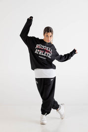 Crewneck “RUSSELLxBASEDODICI" Touchdown Black - BASEDODICI®