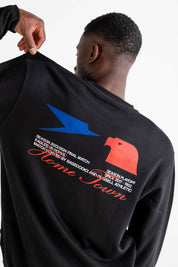 Crewneck “RUSSELLxBASEDODICI" Touchdown Black - BASEDODICI®