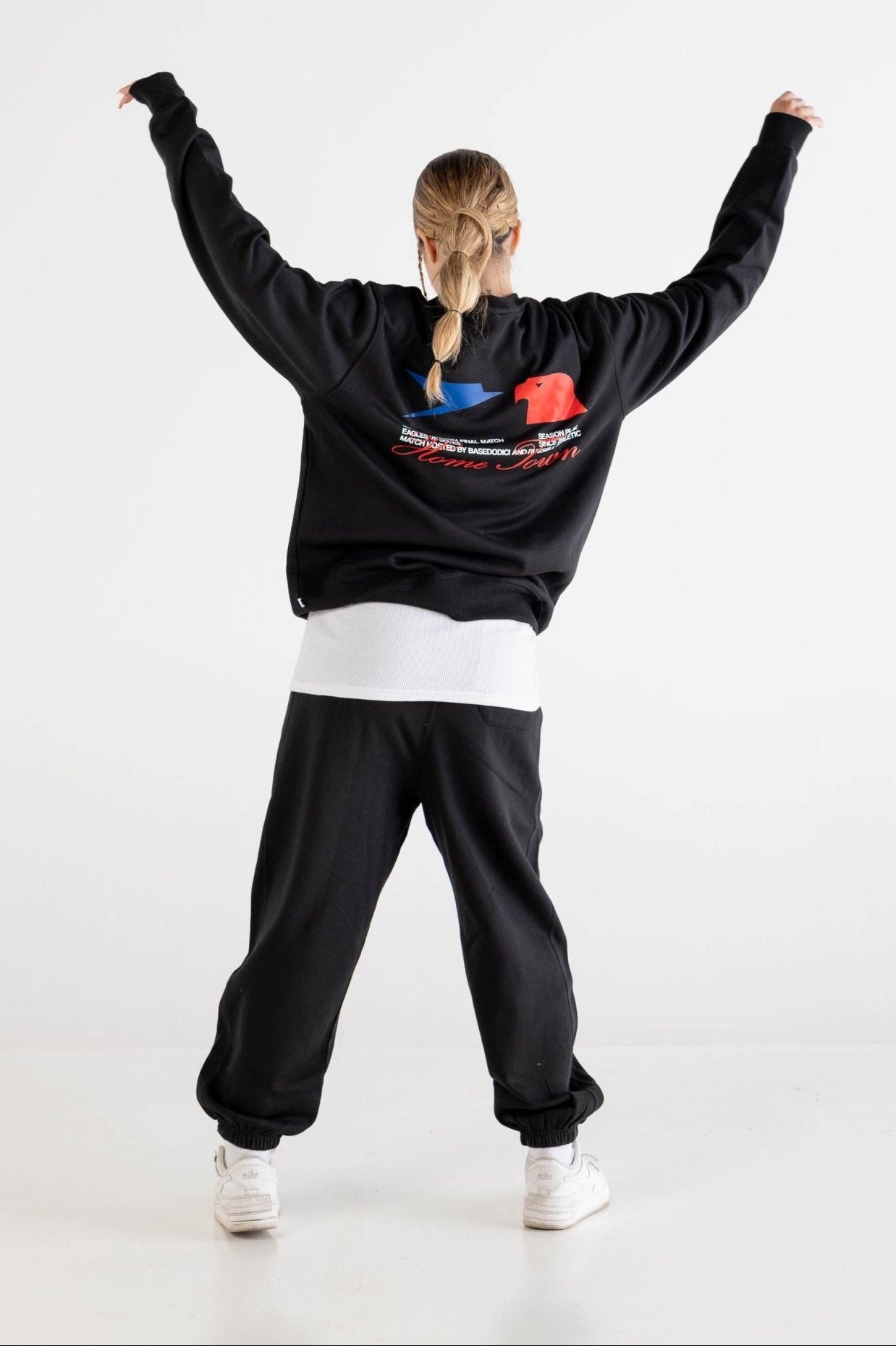 Crewneck “RUSSELLxBASEDODICI" Touchdown Black - BASEDODICI®