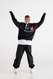 Crewneck “RUSSELLxBASEDODICI" Touchdown Black - BASEDODICI®