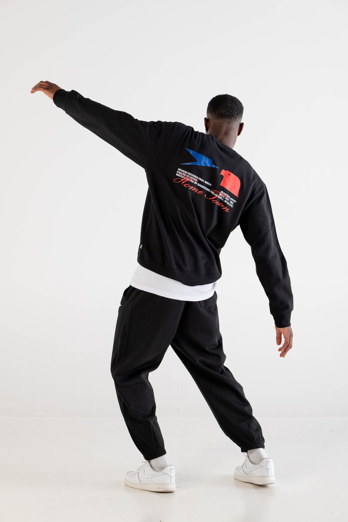 Crewneck “RUSSELLxBASEDODICI" Touchdown Black - BASEDODICI®