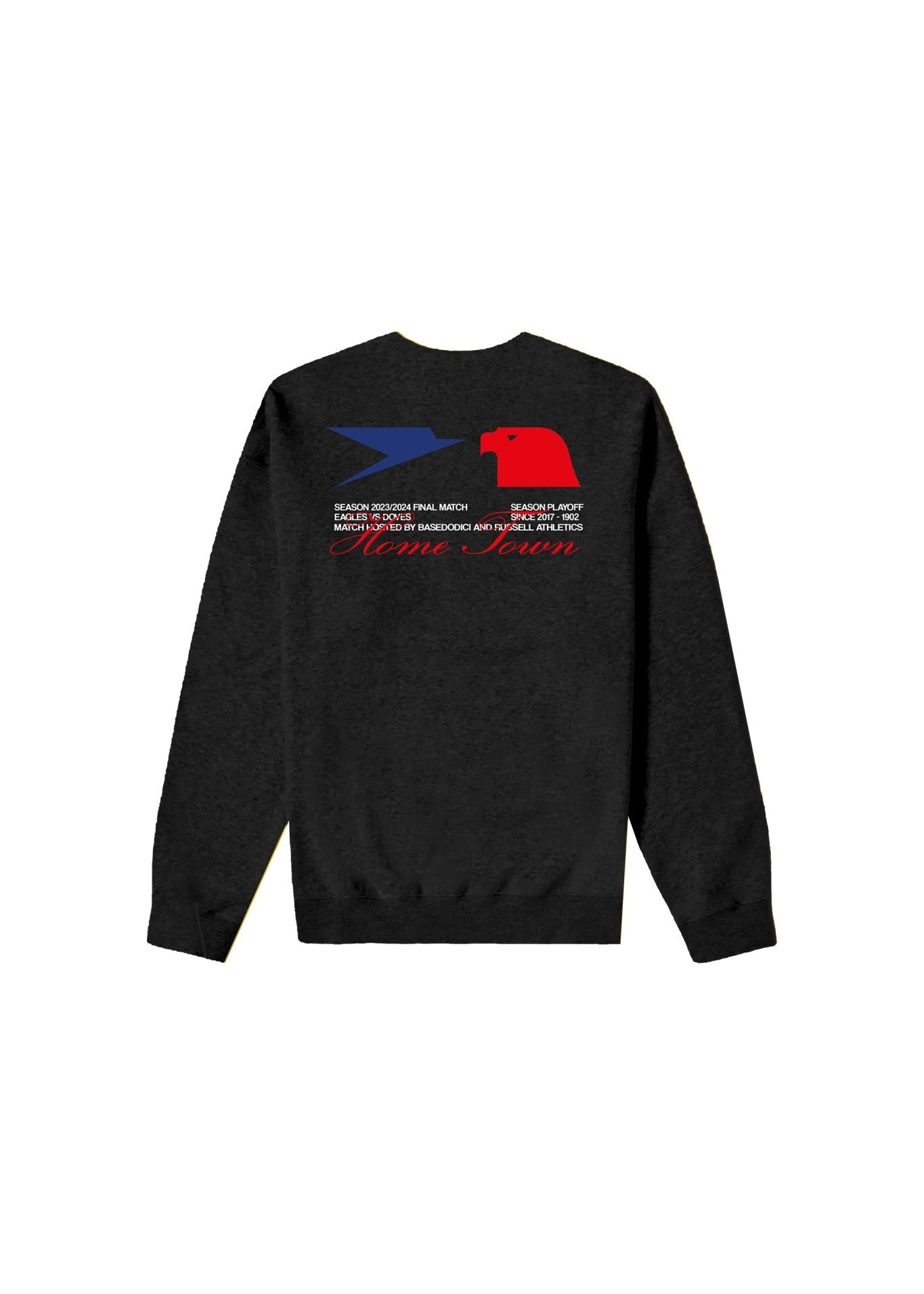 Crewneck “RUSSELLxBASEDODICI" Touchdown Black - BASEDODICI®