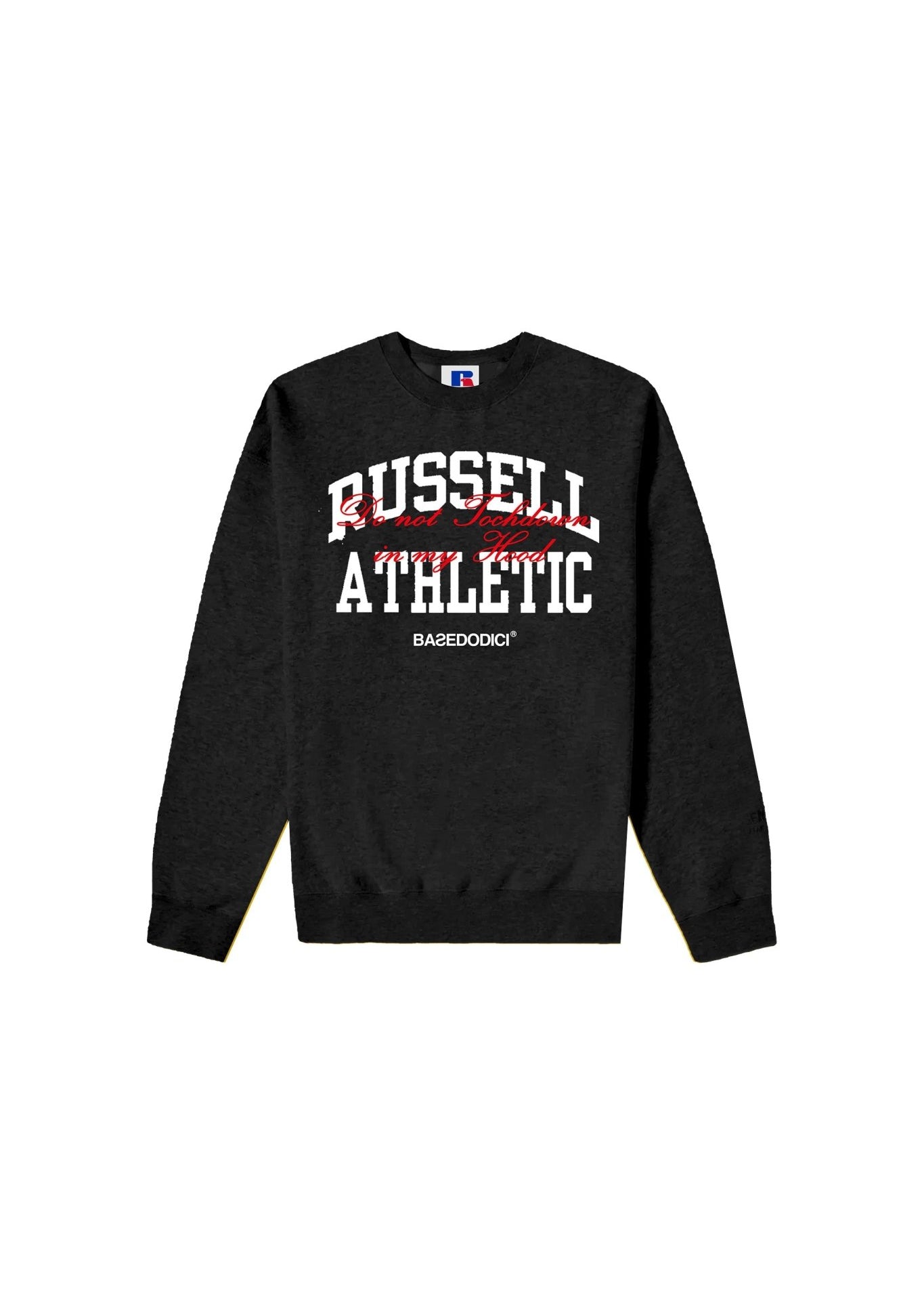 Crewneck “RUSSELLxBASEDODICI" Touchdown Black - BASEDODICI®