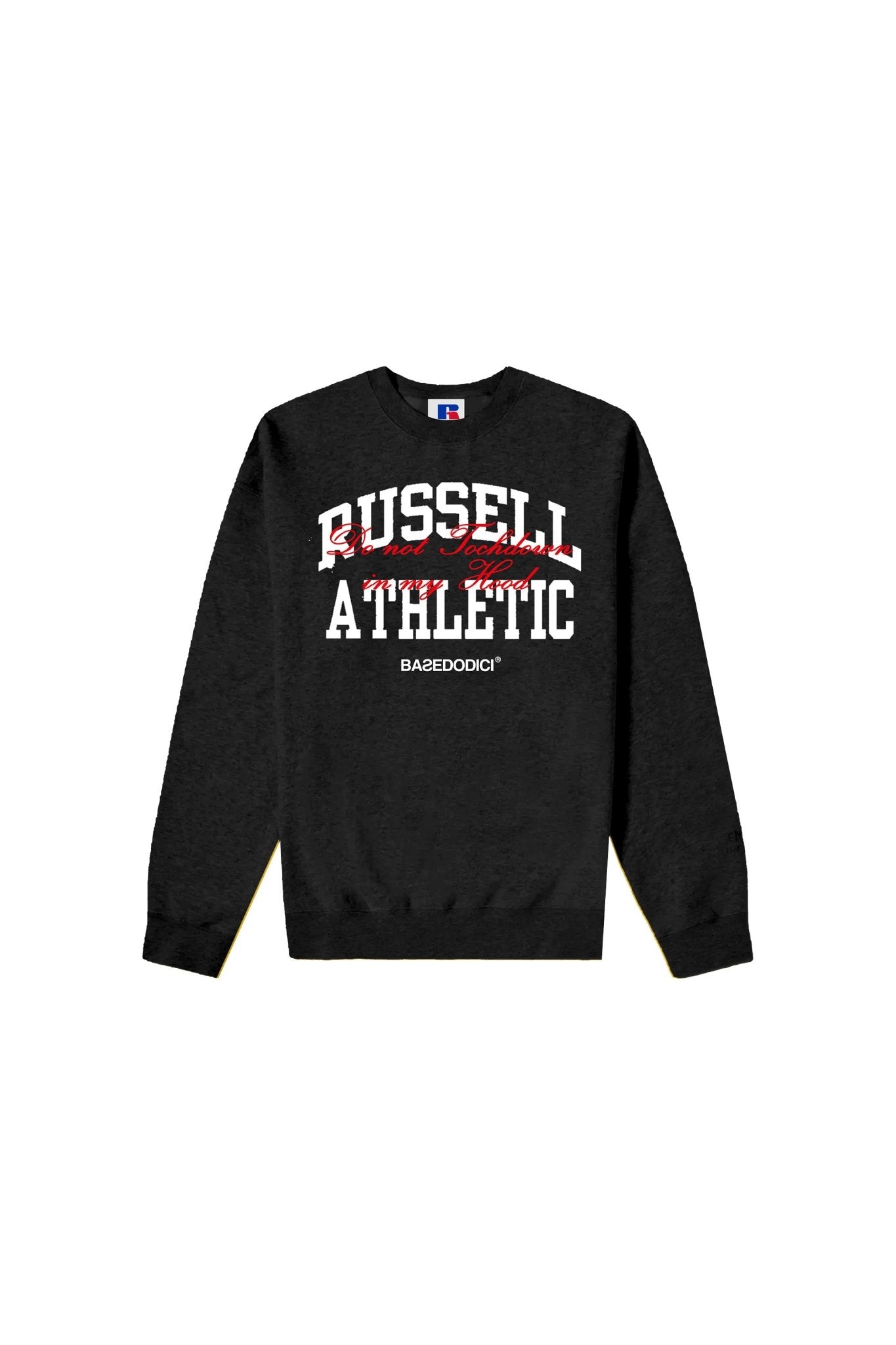 Crewneck “RUSSELLxBASEDODICI" Touchdown Black - BASEDODICI®