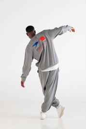 Crewneck “RUSSELLxBASEDODICI" Touchdown Grey - BASEDODICI®
