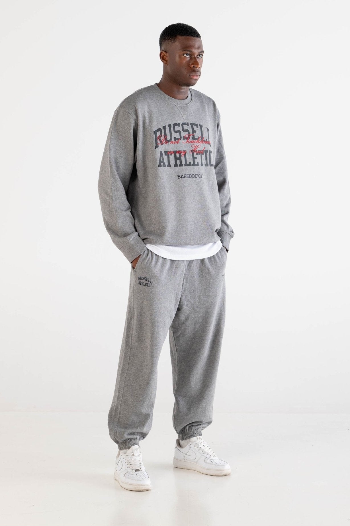 Crewneck “RUSSELLxBASEDODICI" Touchdown Grey - BASEDODICI®