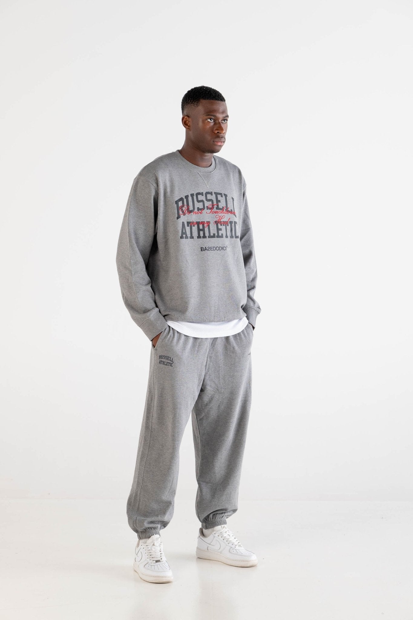 Crewneck “RUSSELLxBASEDODICI" Touchdown Grey - BASEDODICI®