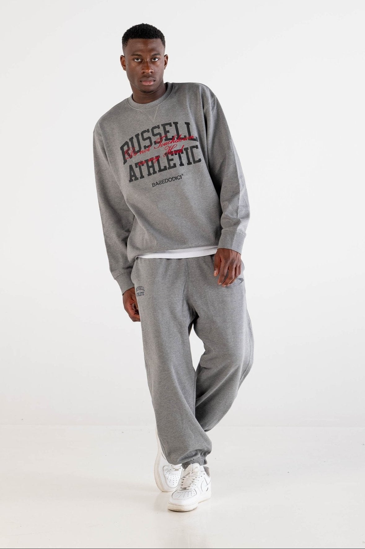 Crewneck “RUSSELLxBASEDODICI" Touchdown Grey - BASEDODICI®