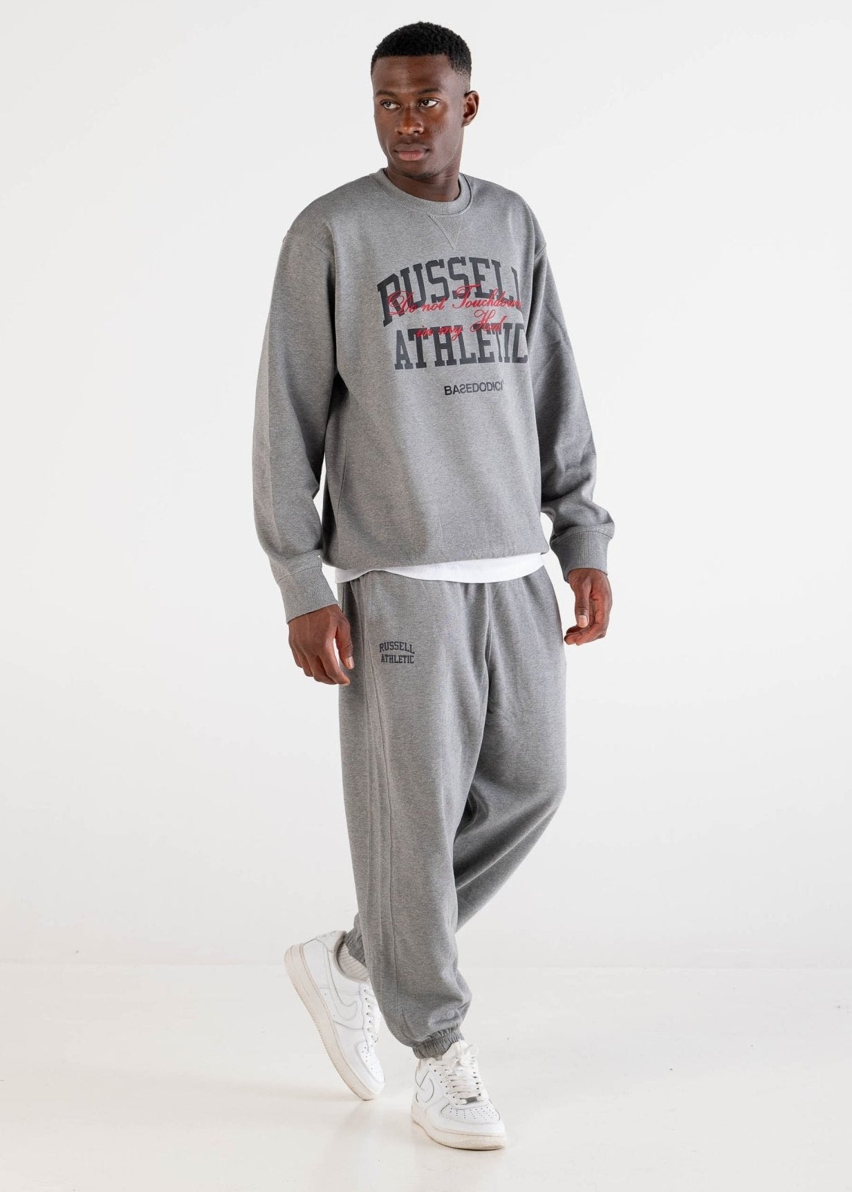 Crewneck “RUSSELLxBASEDODICI" Touchdown Grey - BASEDODICI®