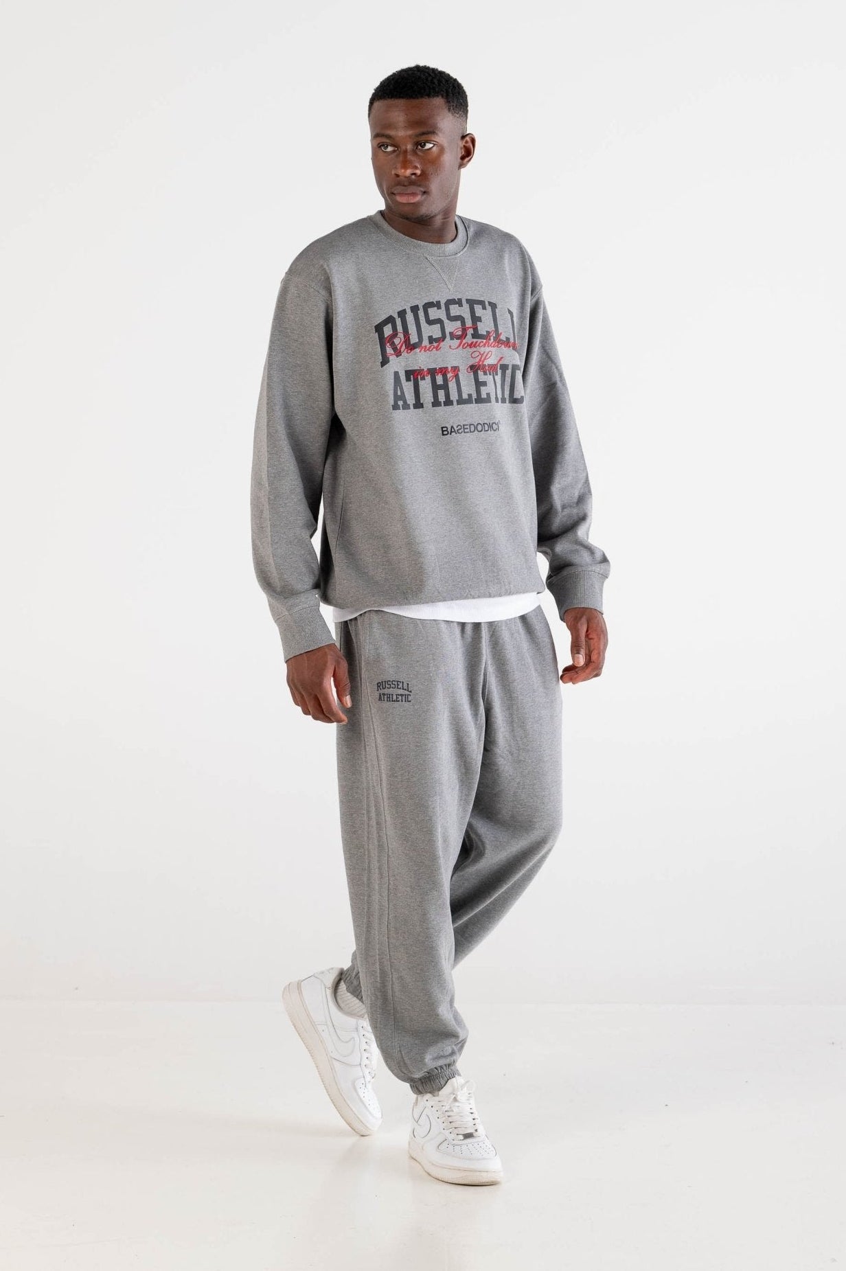 Crewneck “RUSSELLxBASEDODICI" Touchdown Grey - BASEDODICI®