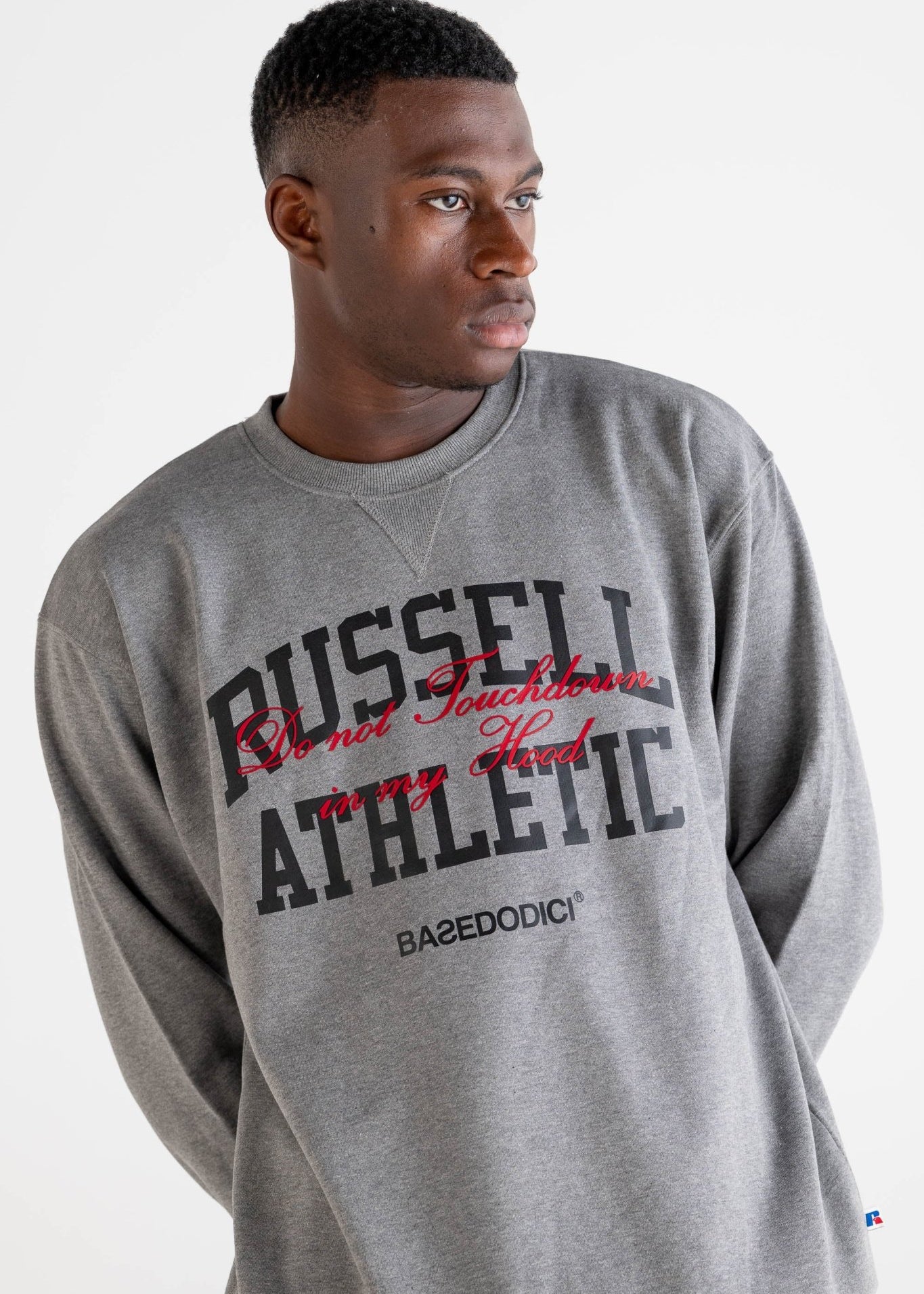 Crewneck “RUSSELLxBASEDODICI" Touchdown Grey - BASEDODICI®