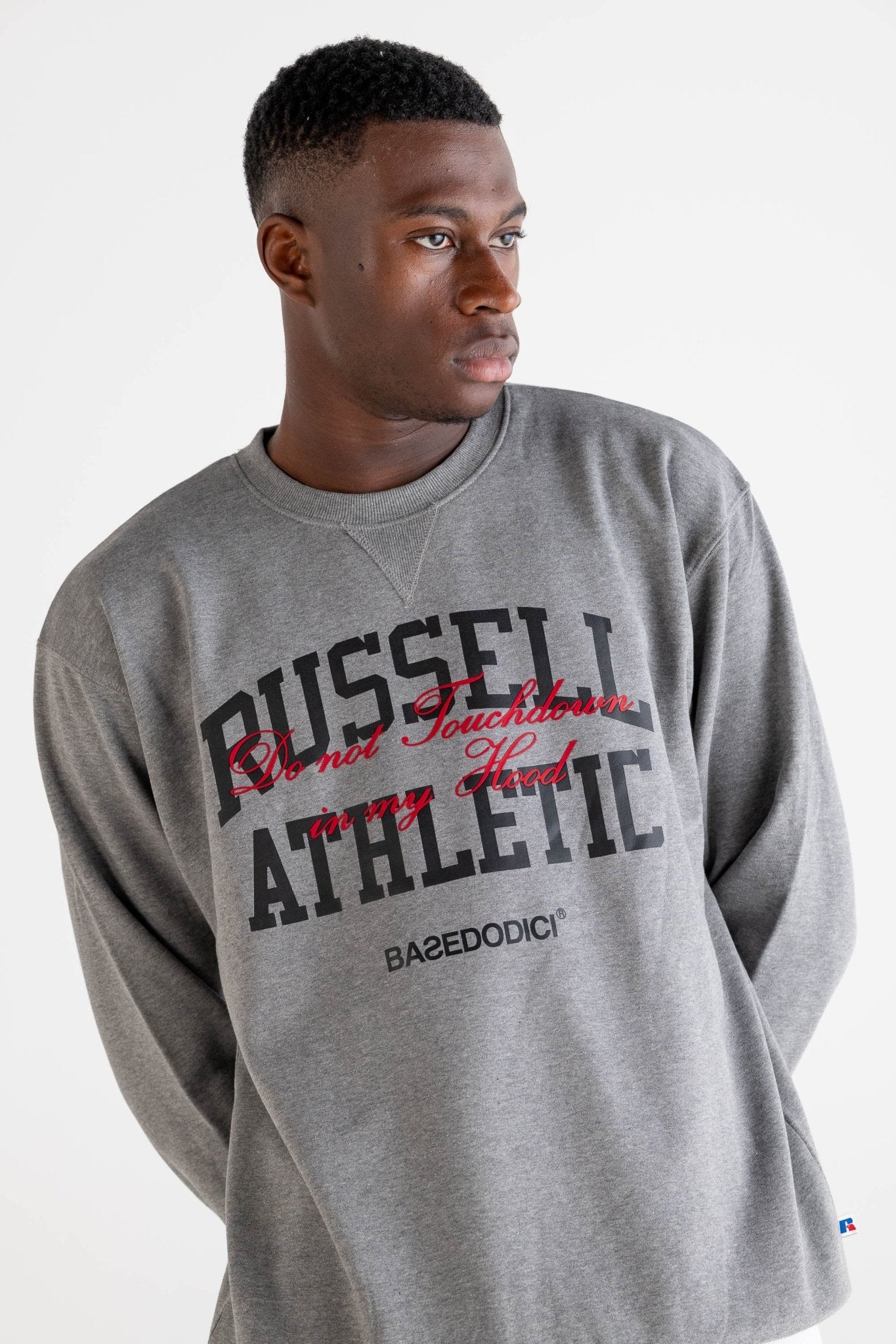 Crewneck “RUSSELLxBASEDODICI" Touchdown Grey - BASEDODICI®
