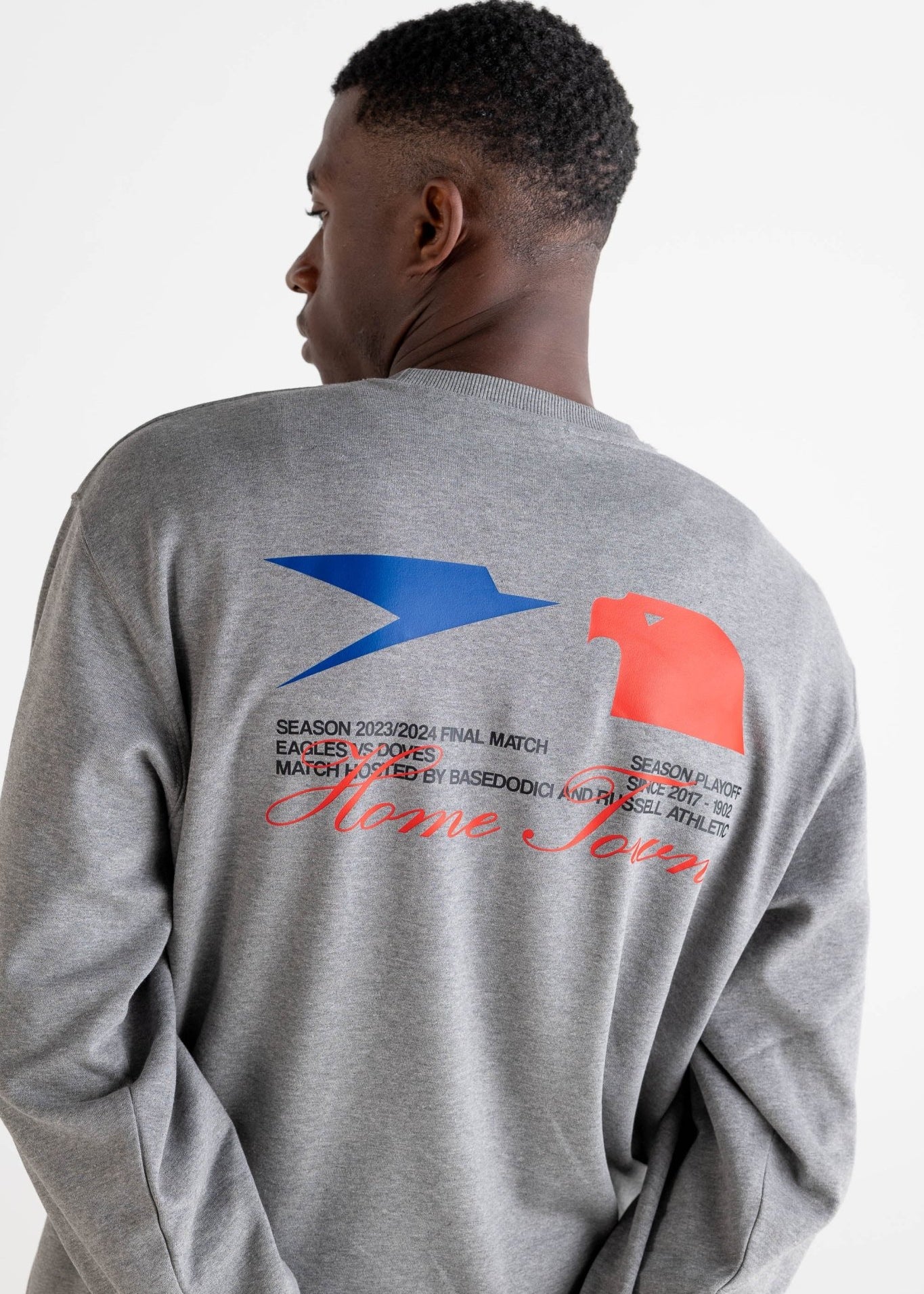 Crewneck “RUSSELLxBASEDODICI" Touchdown Grey - BASEDODICI®