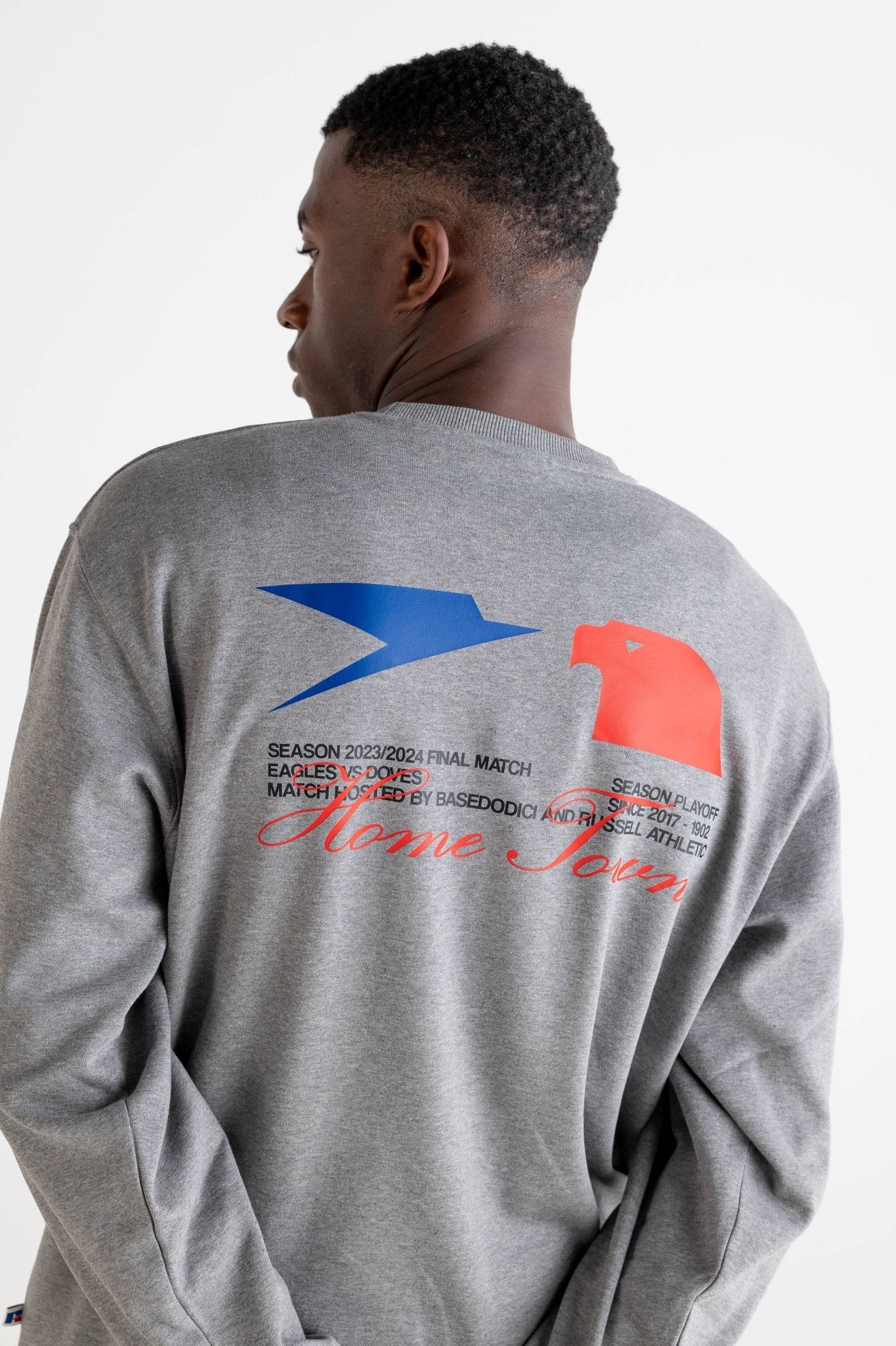 Crewneck “RUSSELLxBASEDODICI" Touchdown Grey - BASEDODICI®