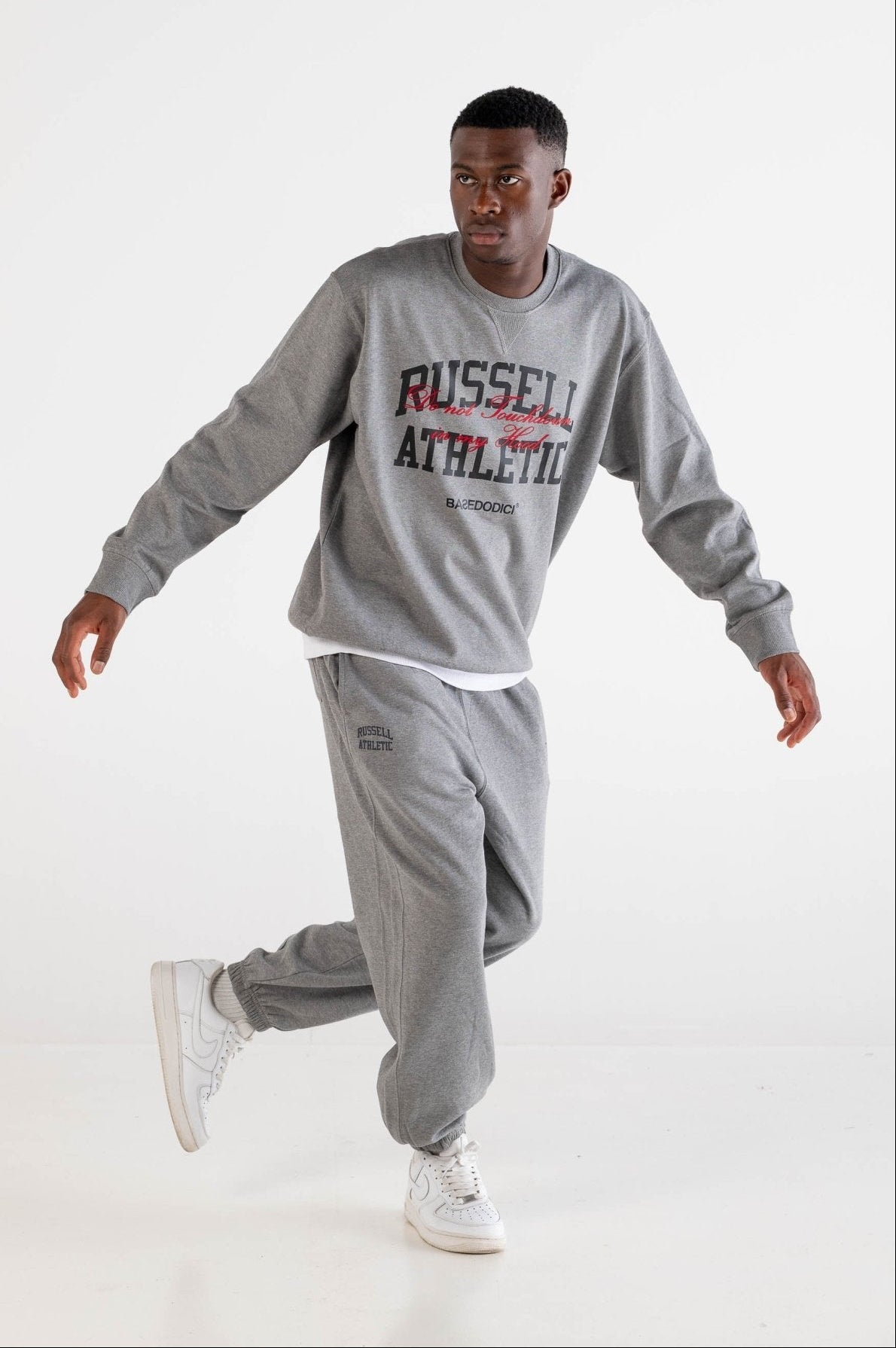 Crewneck “RUSSELLxBASEDODICI" Touchdown Grey - BASEDODICI®
