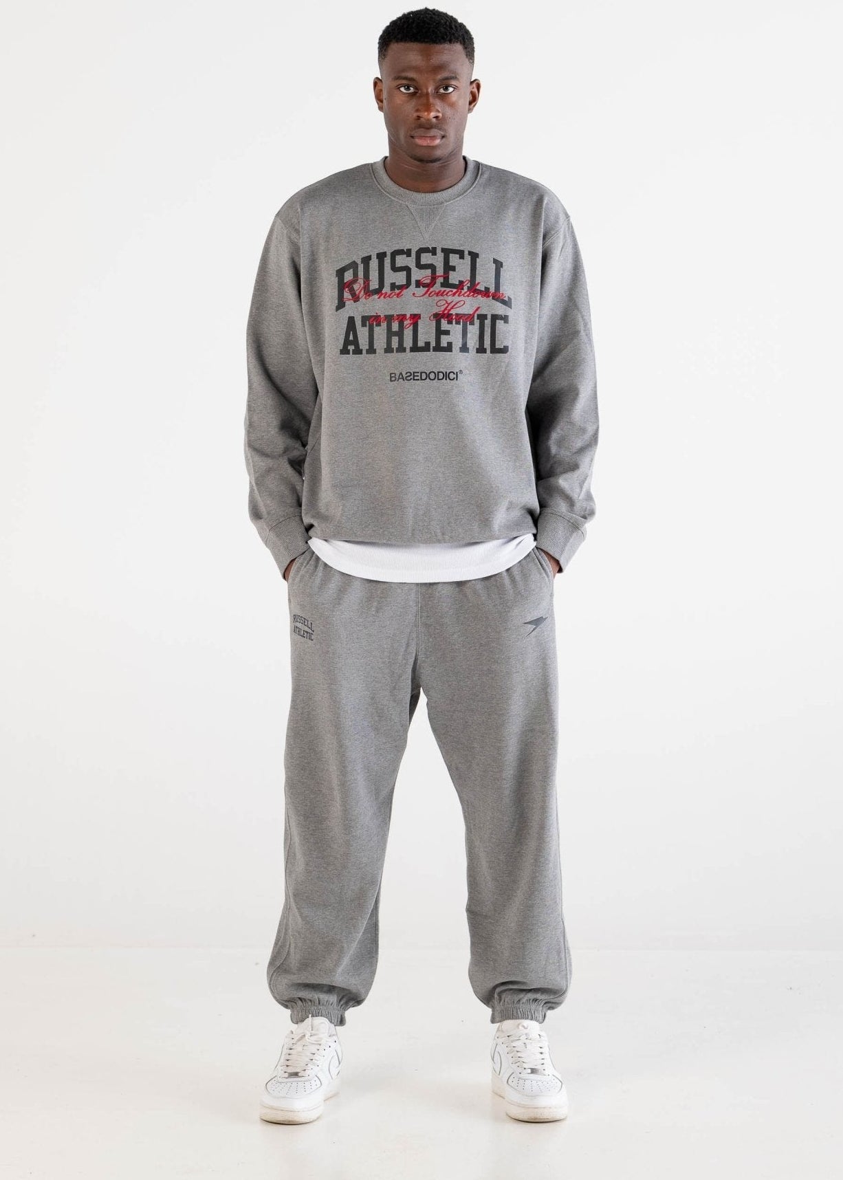 Crewneck “RUSSELLxBASEDODICI" Touchdown Grey - BASEDODICI®