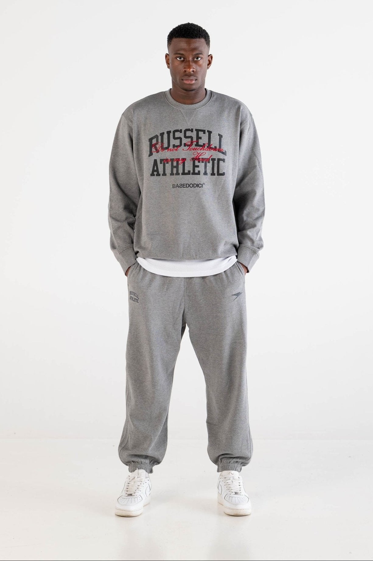Crewneck “RUSSELLxBASEDODICI" Touchdown Grey - BASEDODICI®
