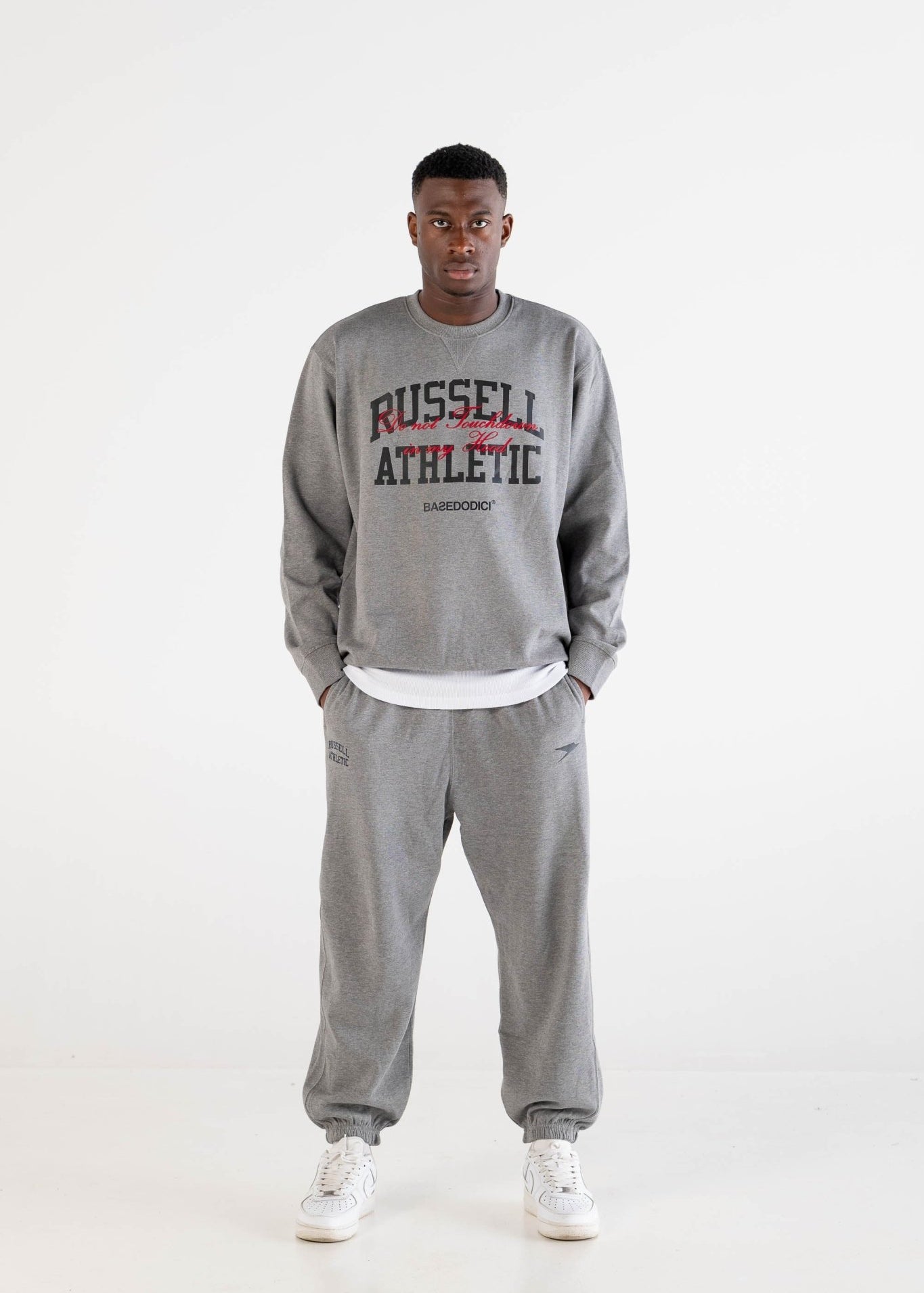Crewneck “RUSSELLxBASEDODICI" Touchdown Grey - BASEDODICI®