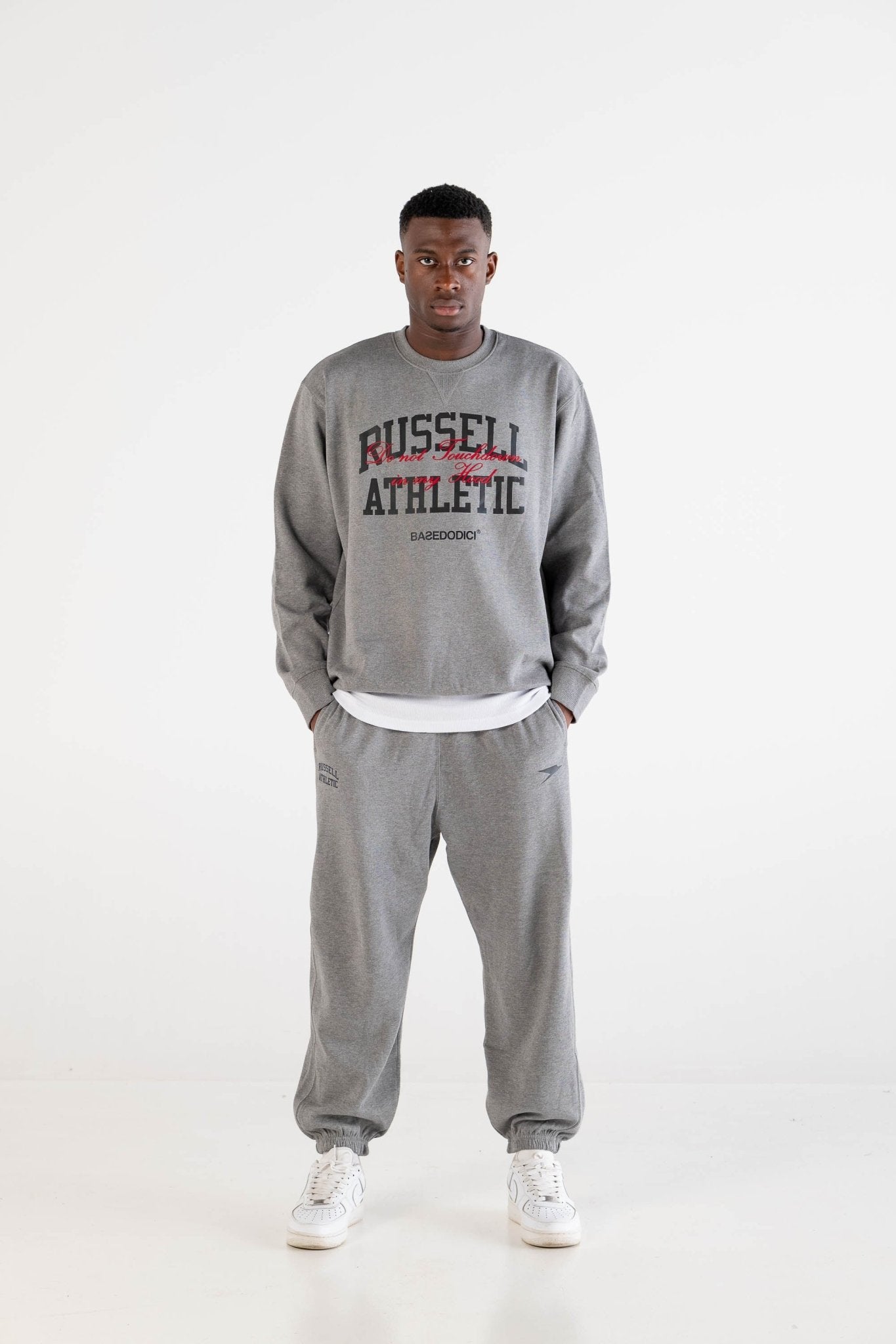 Crewneck “RUSSELLxBASEDODICI" Touchdown Grey - BASEDODICI®