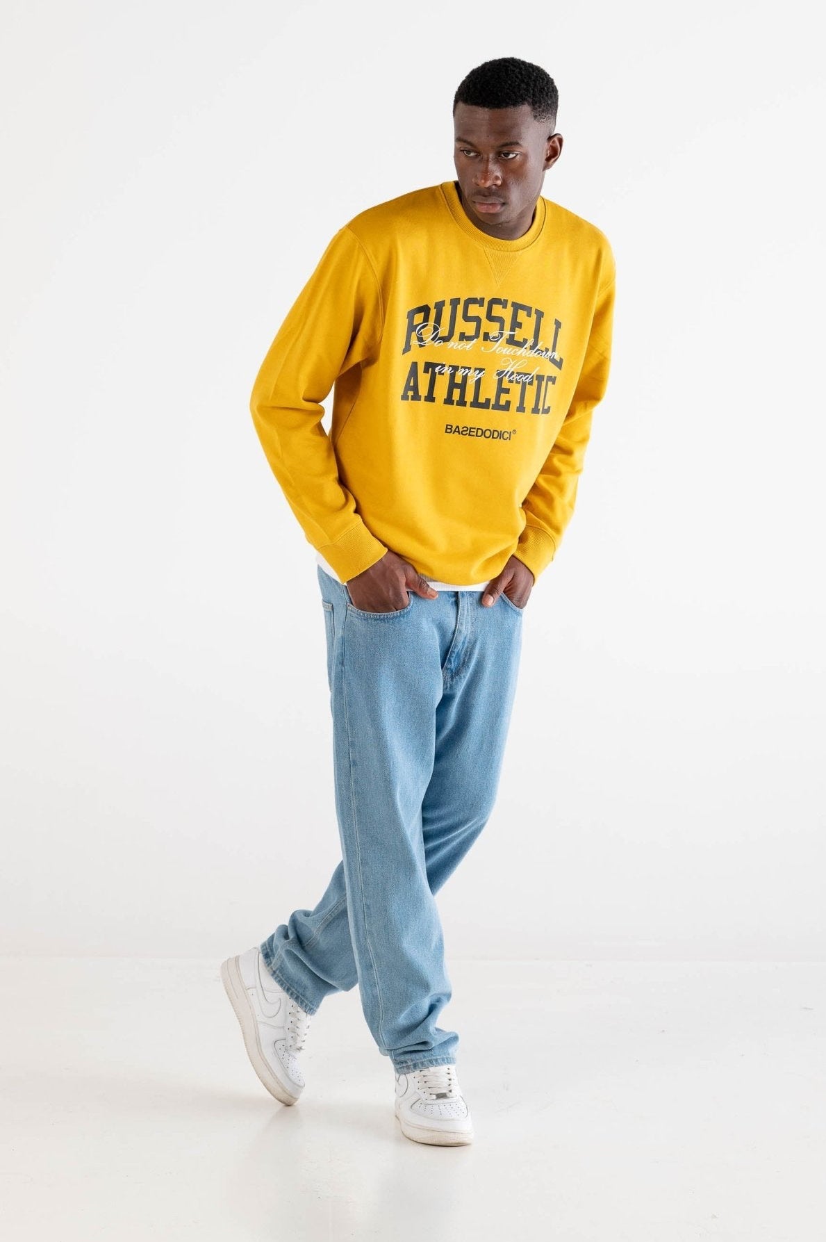 Crewneck “RUSSELLxBASEDODICI" Touchdown Yellow - BASEDODICI®
