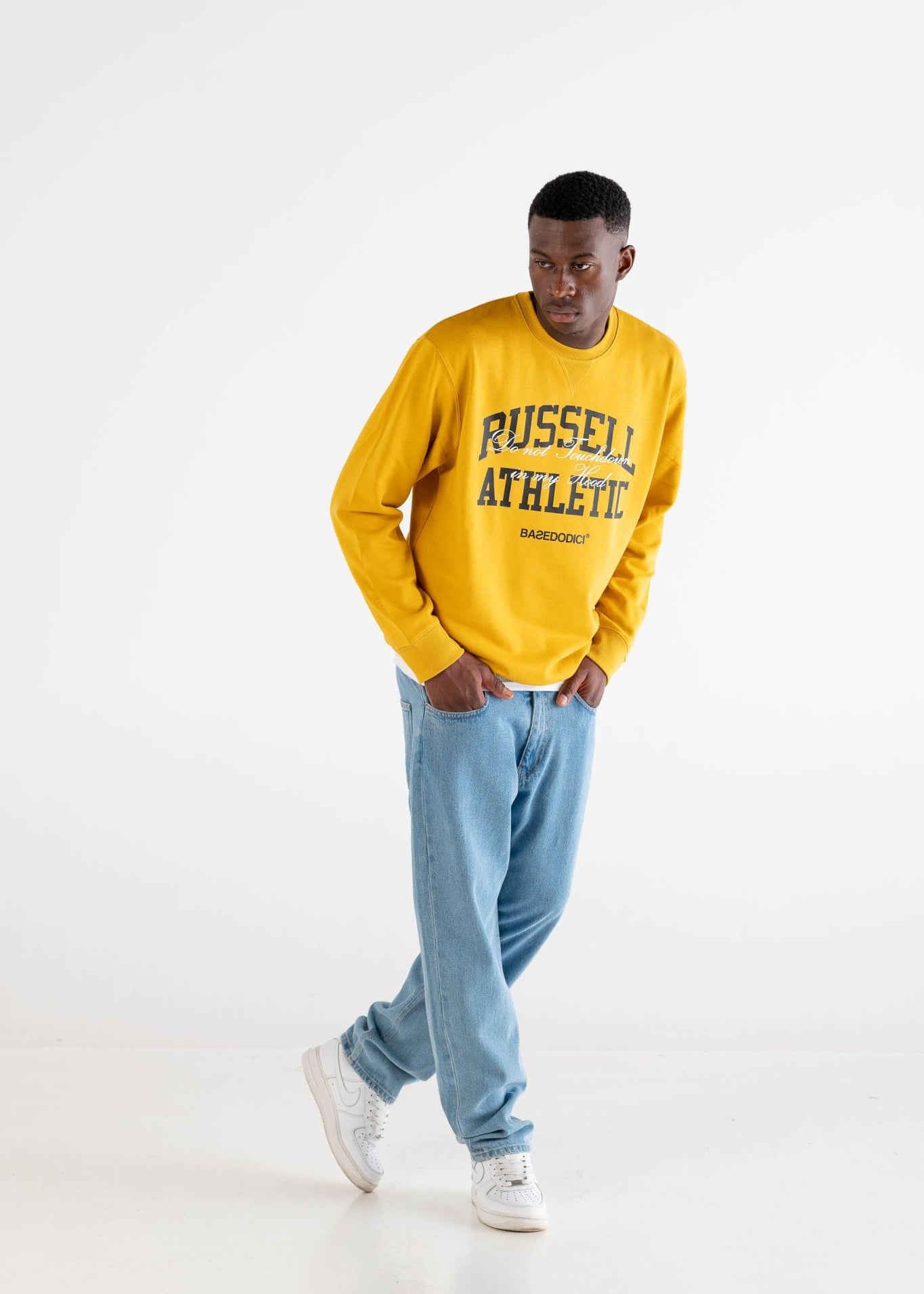 Crewneck “RUSSELLxBASEDODICI" Touchdown Yellow - BASEDODICI®