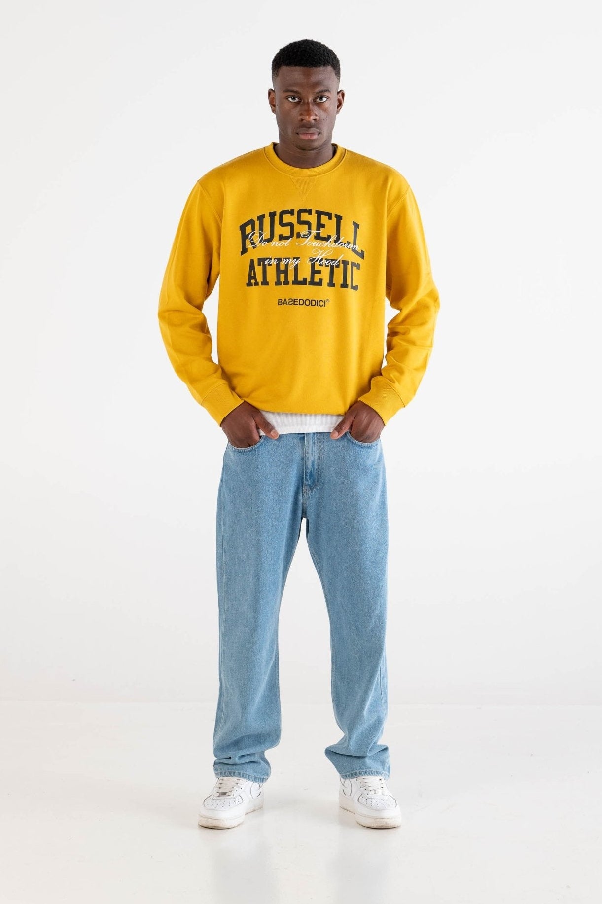 Crewneck “RUSSELLxBASEDODICI" Touchdown Yellow - BASEDODICI®