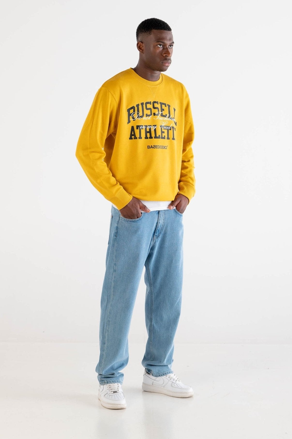 Crewneck “RUSSELLxBASEDODICI" Touchdown Yellow - BASEDODICI®