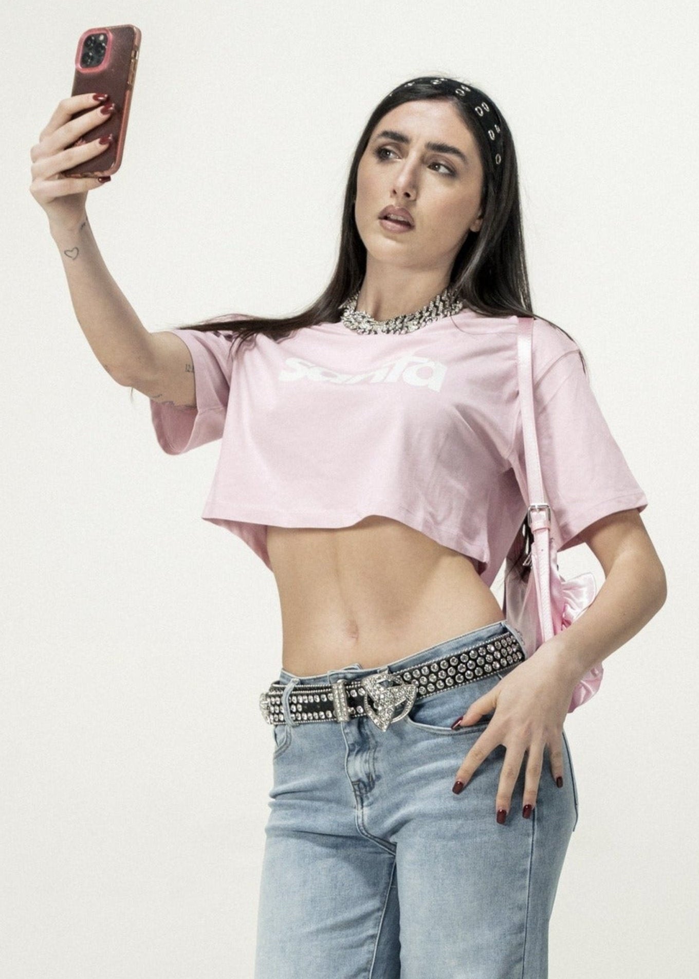 Crop Tee "DIVA" Santa Pink - BASEDODICI®