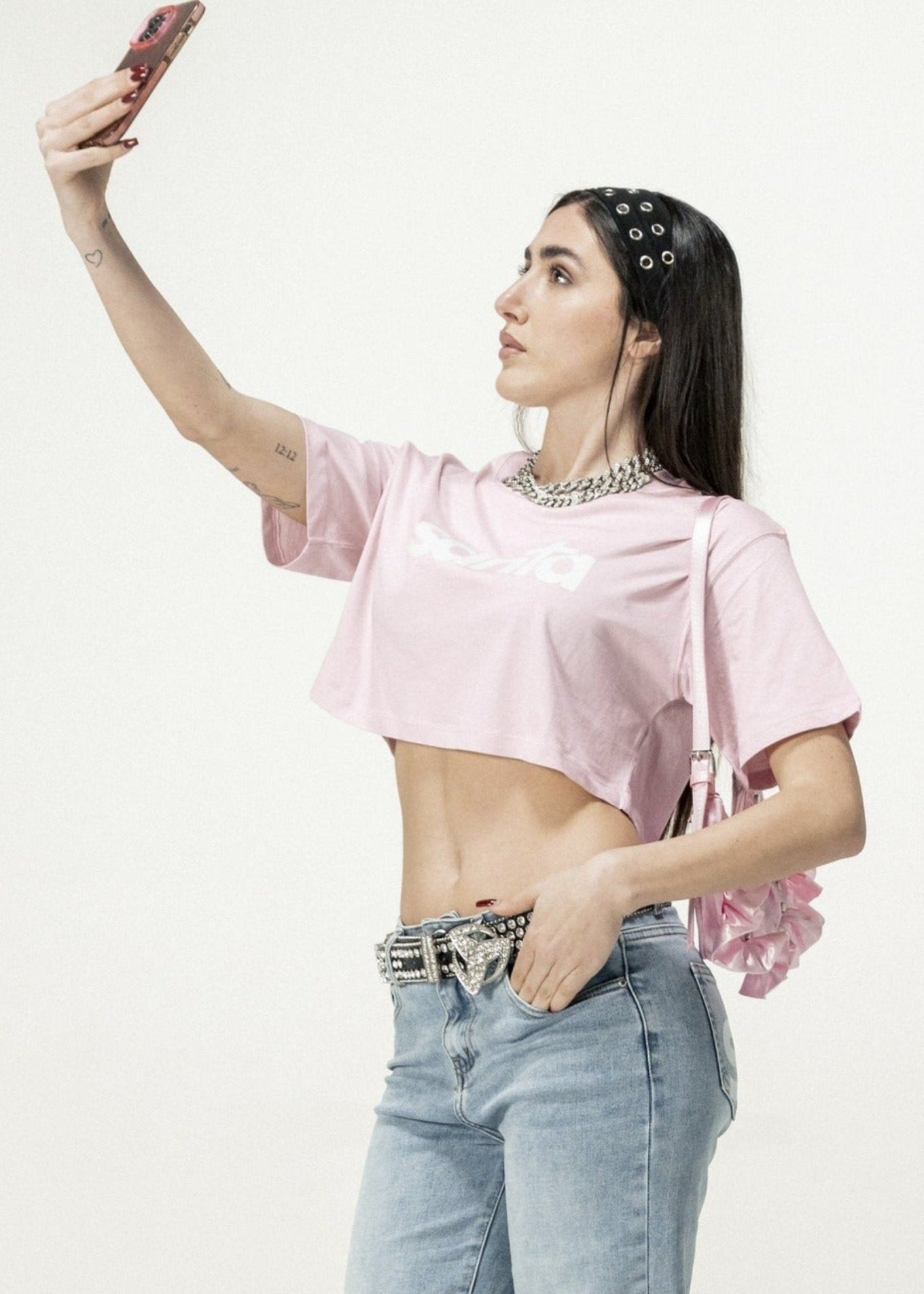 Crop Tee "DIVA" Santa Pink - BASEDODICI®