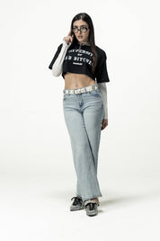 Crop Tee "DIVA" University Black - BASEDODICI®