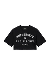 Crop Tee "DIVA" University Black - BASEDODICI®