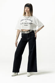 Crop Tee "DIVA" University White - BASEDODICI®