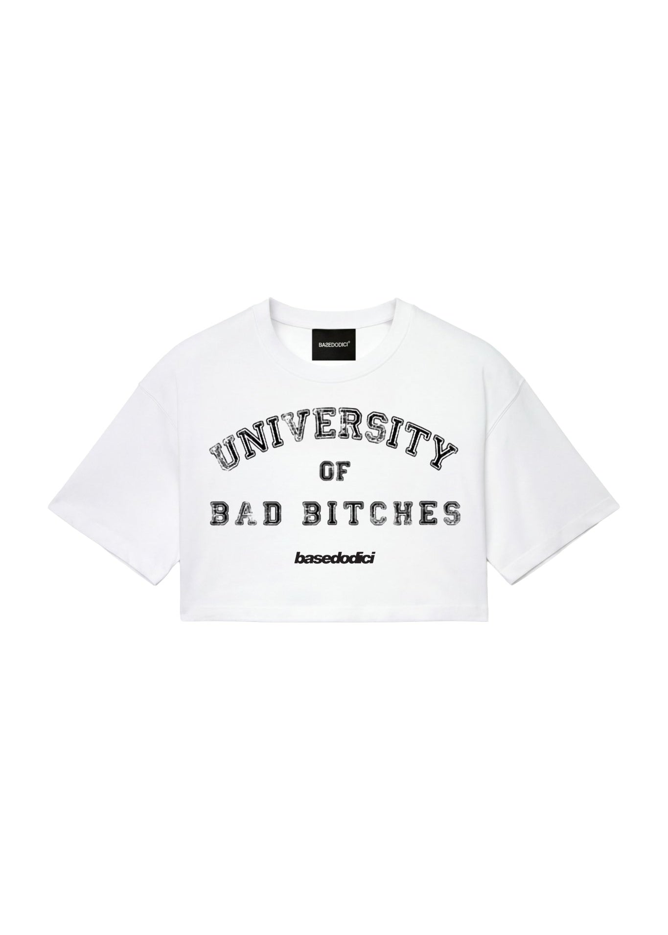 Crop Tee "DIVA" University White - BASEDODICI®